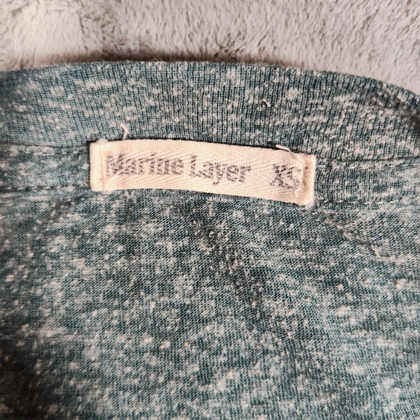 Marine Layer Made in California Womens Cotton/Poly  V-Neck Short Sleeve Top (XS)