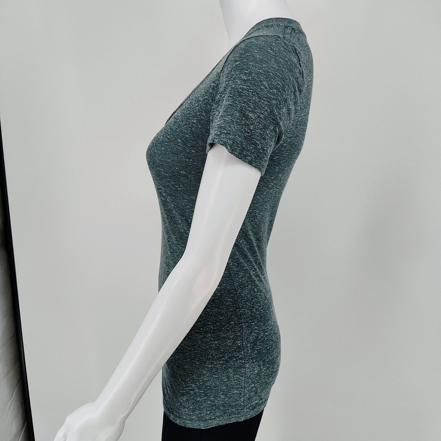 Marine Layer Made in California Womens Cotton/Poly  V-Neck Short Sleeve Top (XS)