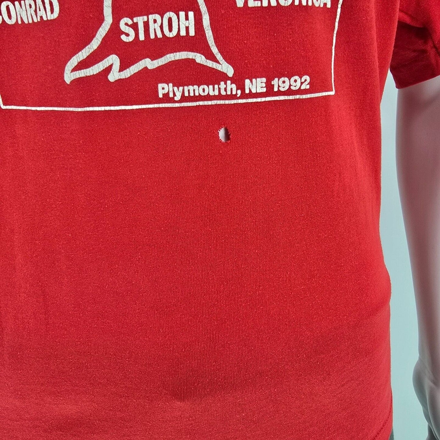 Vintage 1992 Stroh Family Reunion Plymouth, NE Red Family Tree T-Shirt (XXL)