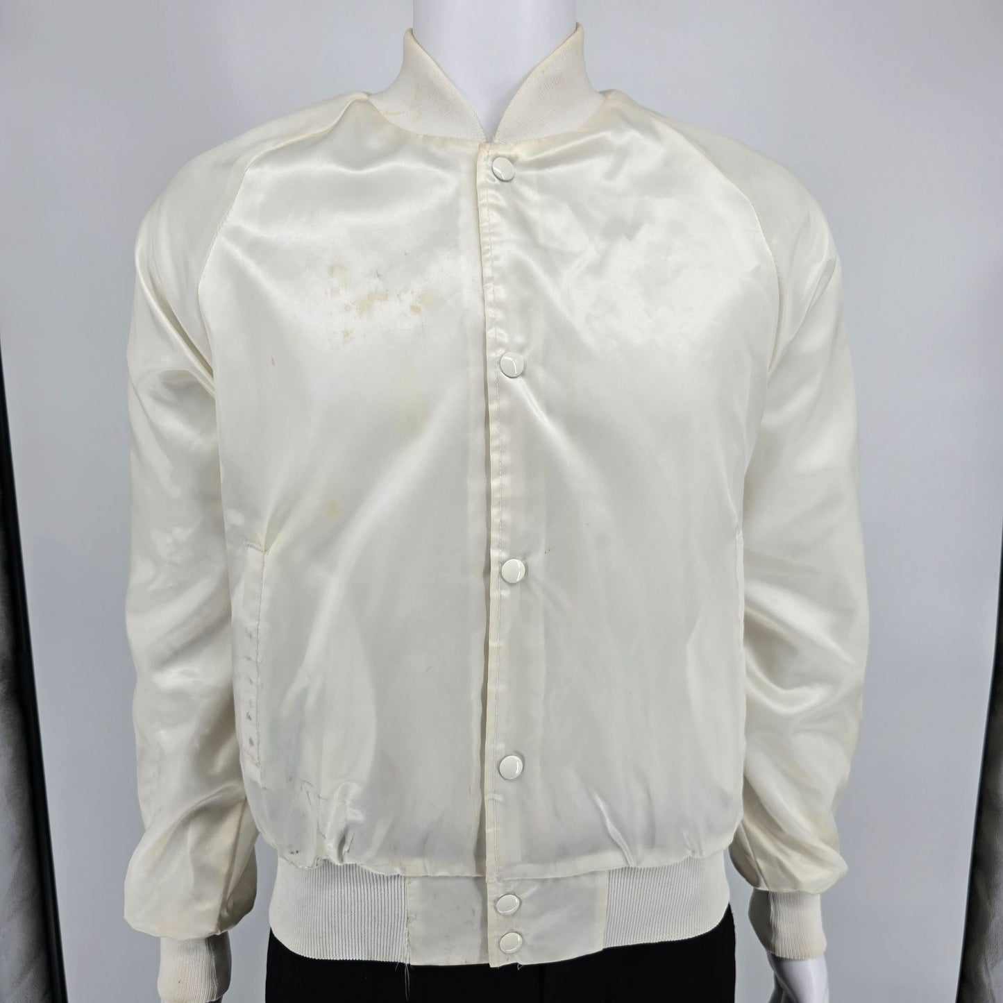 Vintage 1980s Auburn Sportswear Aldi O'Fallon-Division Satin Bomber Jacket (M)