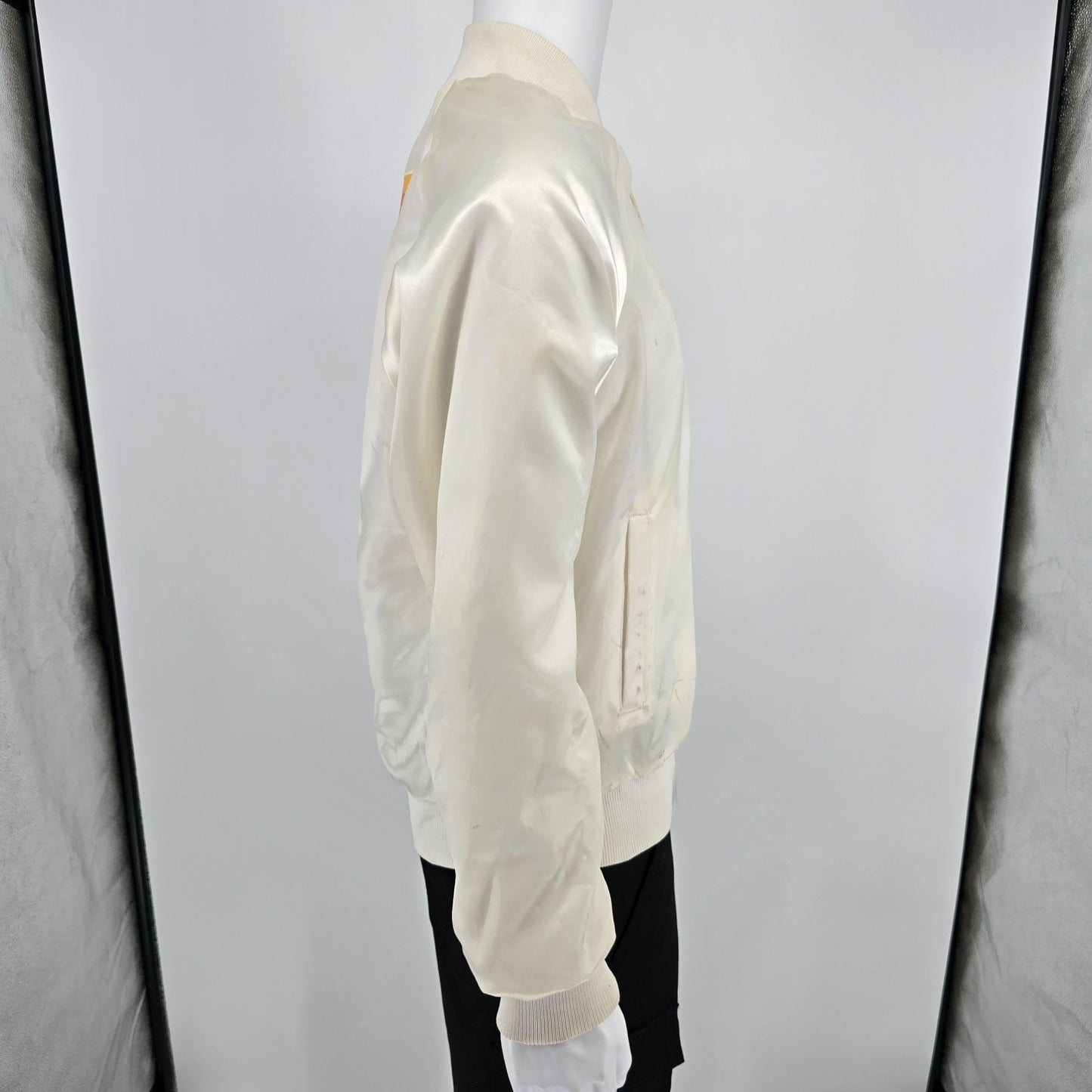 Vintage 1980s Auburn Sportswear Aldi O'Fallon-Division Satin Bomber Jacket (M)