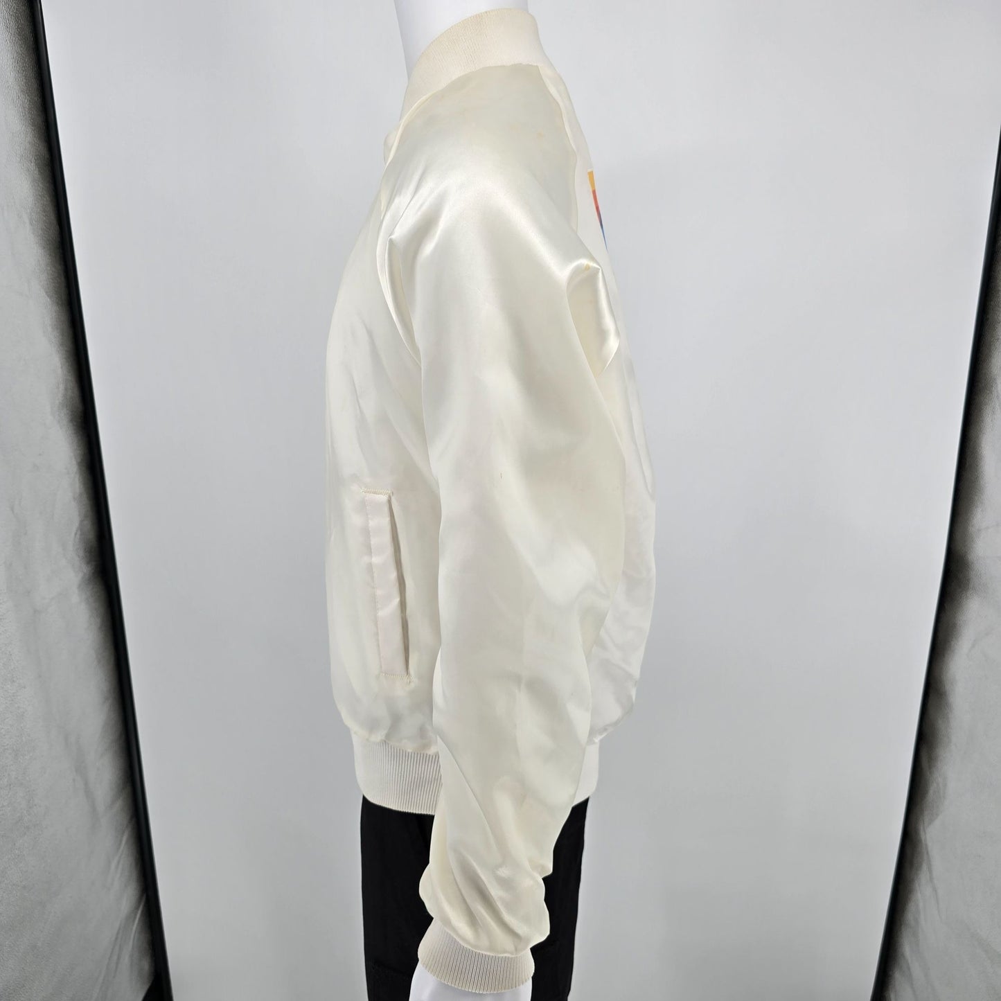 Vintage 1980s Auburn Sportswear Aldi O'Fallon-Division Satin Bomber Jacket (M)