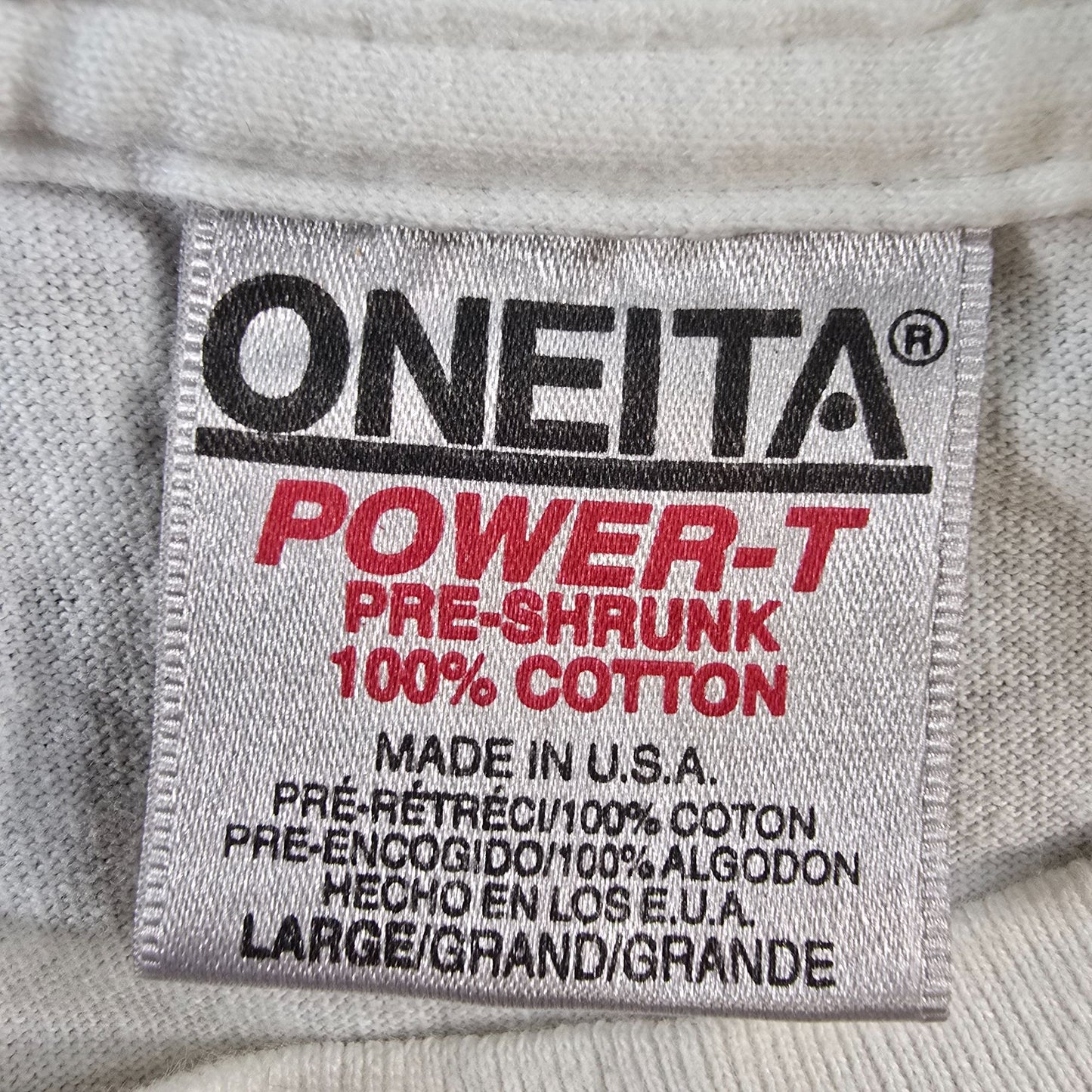 Vintage 1994 Oneita Power-T Tour De France Route Map Back Graphic T-Shirt (L)