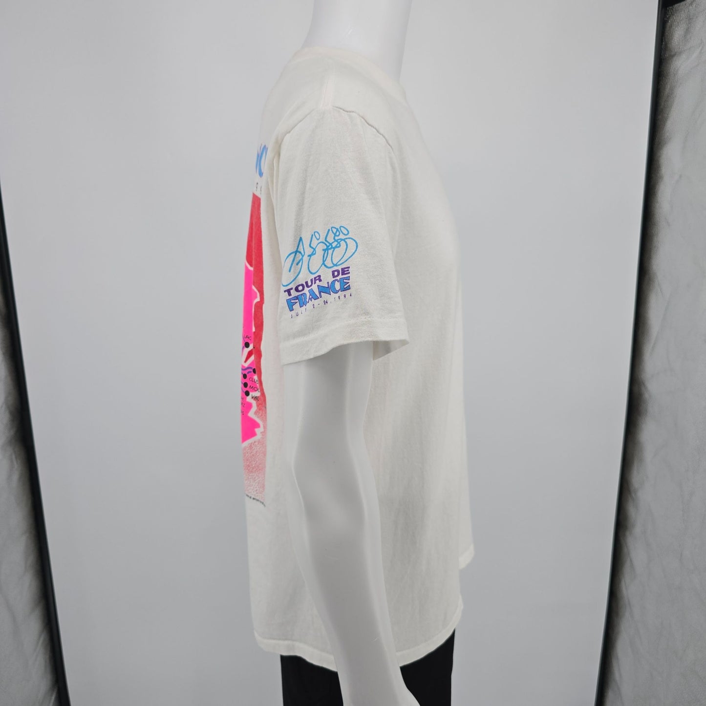 Vintage 1994 Oneita Power-T Tour De France Route Map Back Graphic T-Shirt (L)