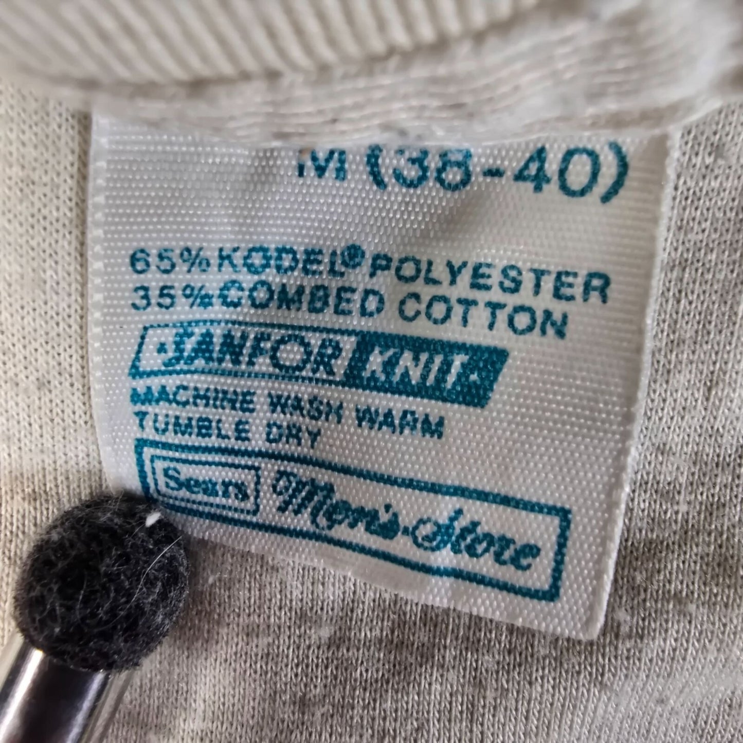 Distressed Vintage 1970s Sears Men's Store Blank Off-White Sheer T-Shirt (XXS)