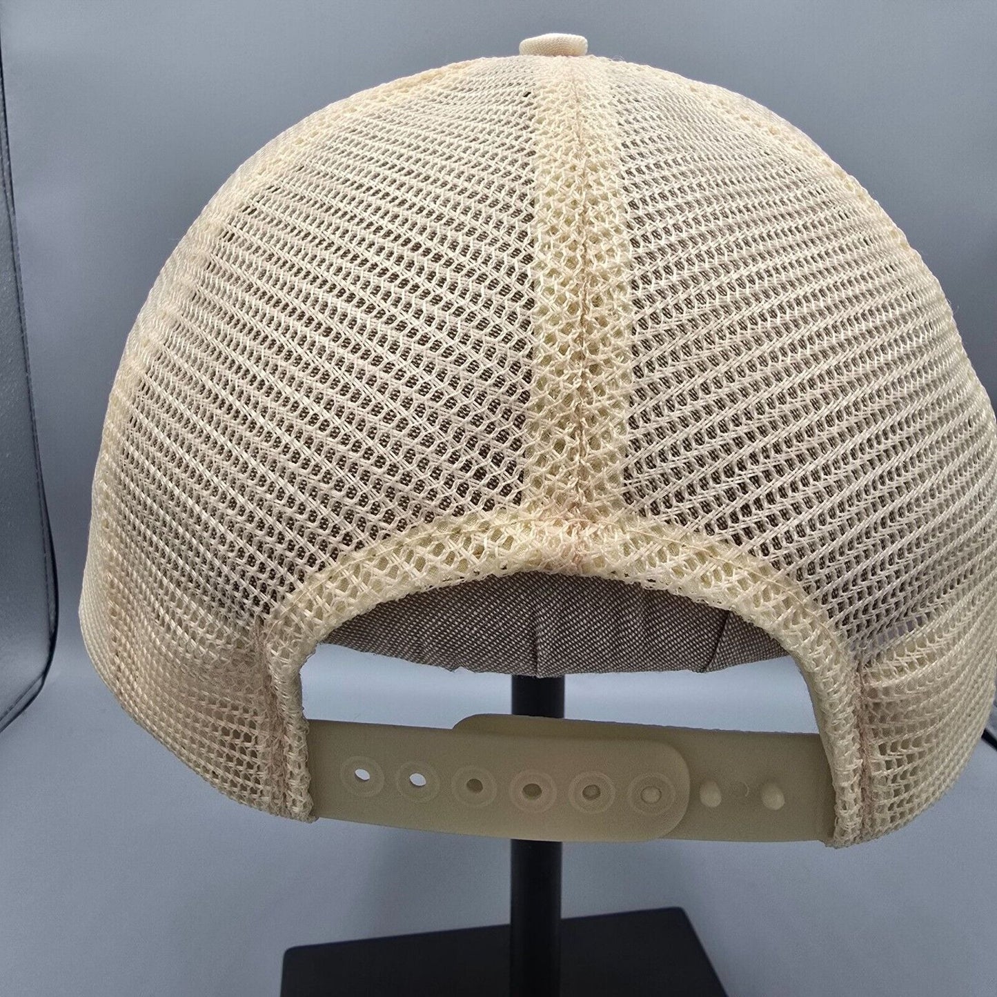 Vintage TOPAC The Mahoney Agency Seal of Cotton Beige Mesh Snapback Trucker Hat