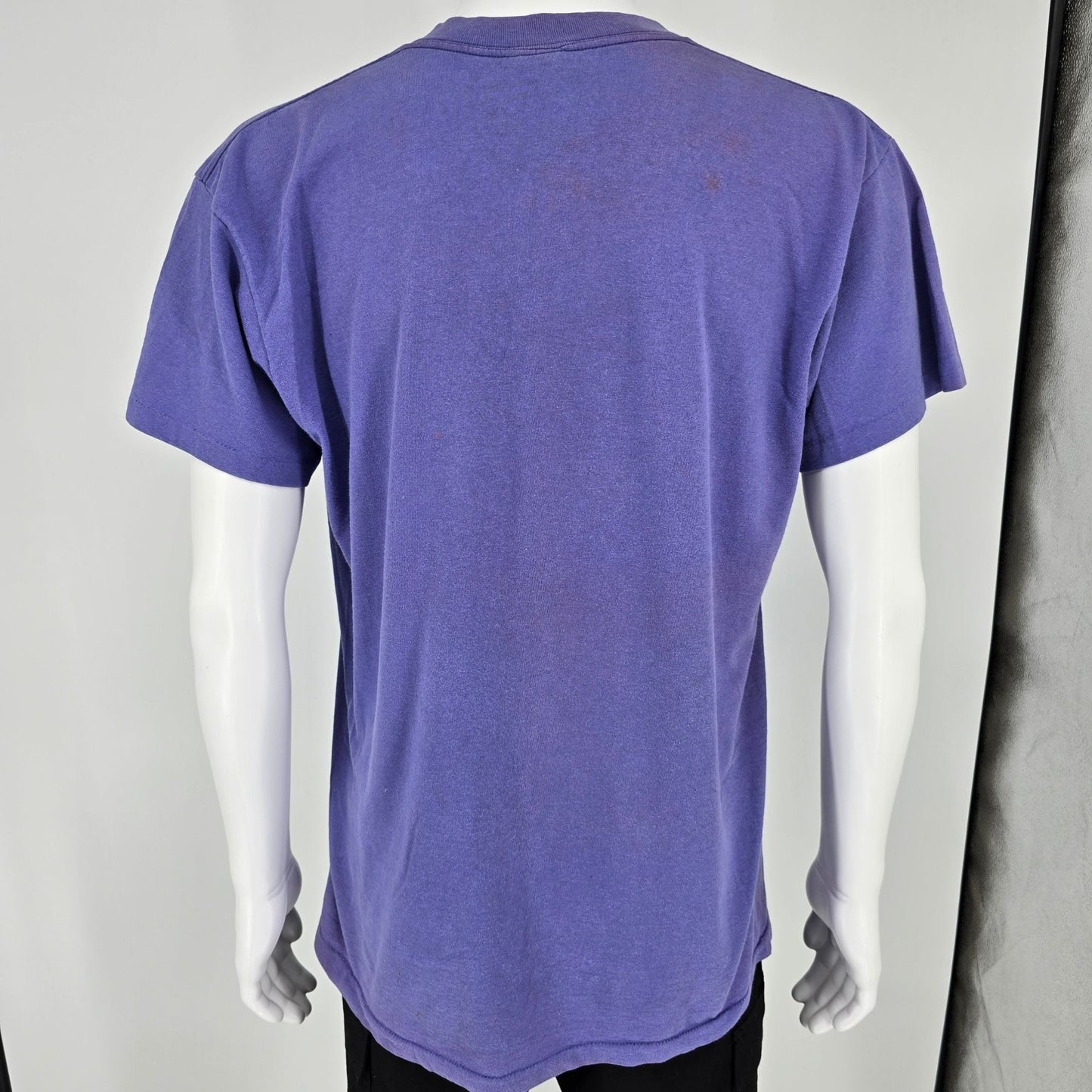 Vintage Early 1990s Nike Swoosh Purple Abstract Geometric Graphic T-Shirt (L)