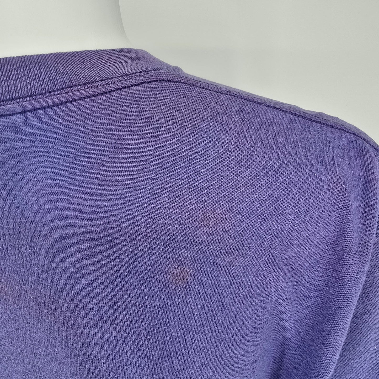 Vintage Early 1990s Nike Swoosh Purple Abstract Geometric Graphic T-Shirt (L)