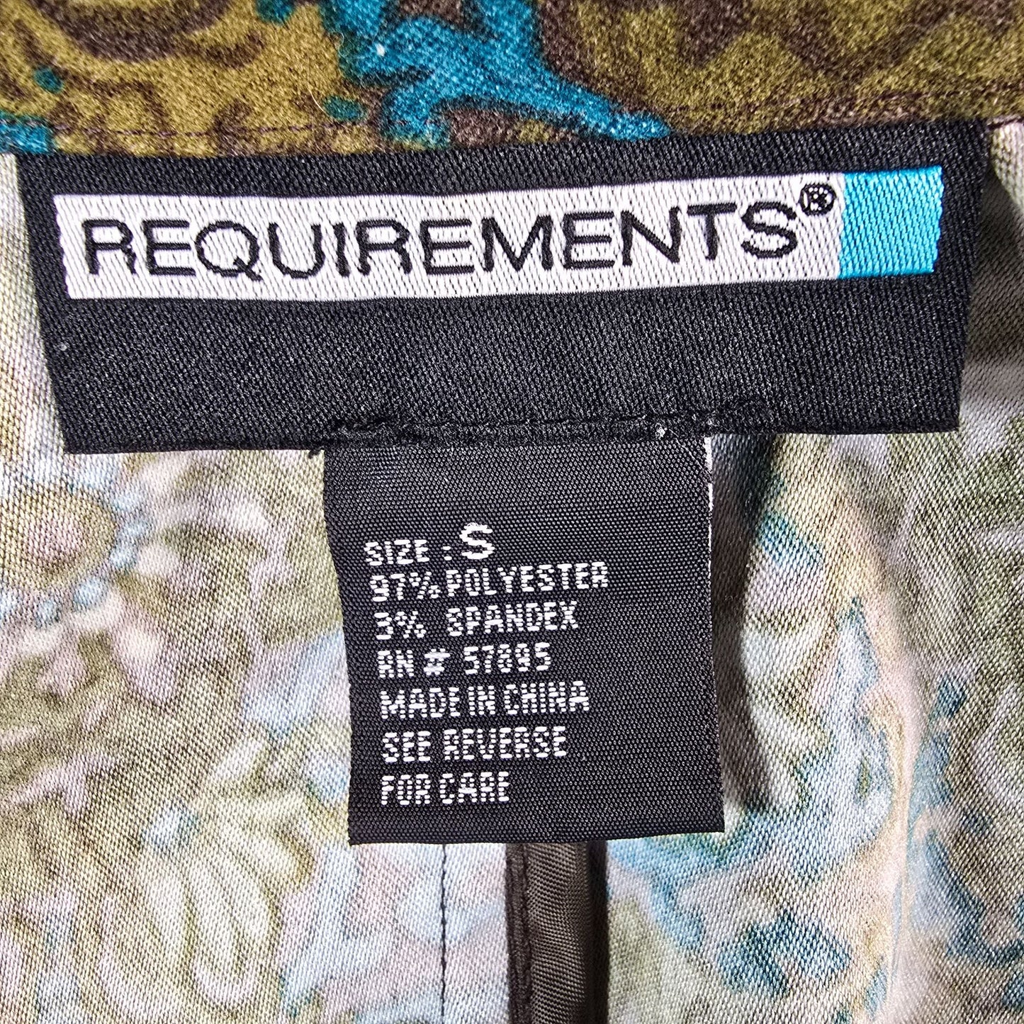 Vintage Y2K Requirements Women's Olive Green Floral Tapestry Print Blazer (S)