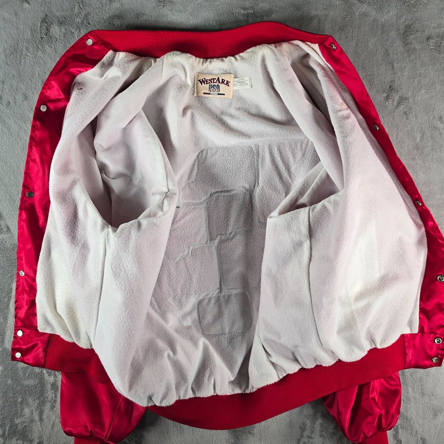 Vintage Y2K WestArk "Jo Ann" Missouri State Parks Passport Satin Jacket (XL)