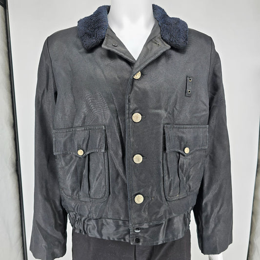 Vintage 1970s Super Chief Workwear Talon Zipper Sherpa Collar Bomber Jacket (M)