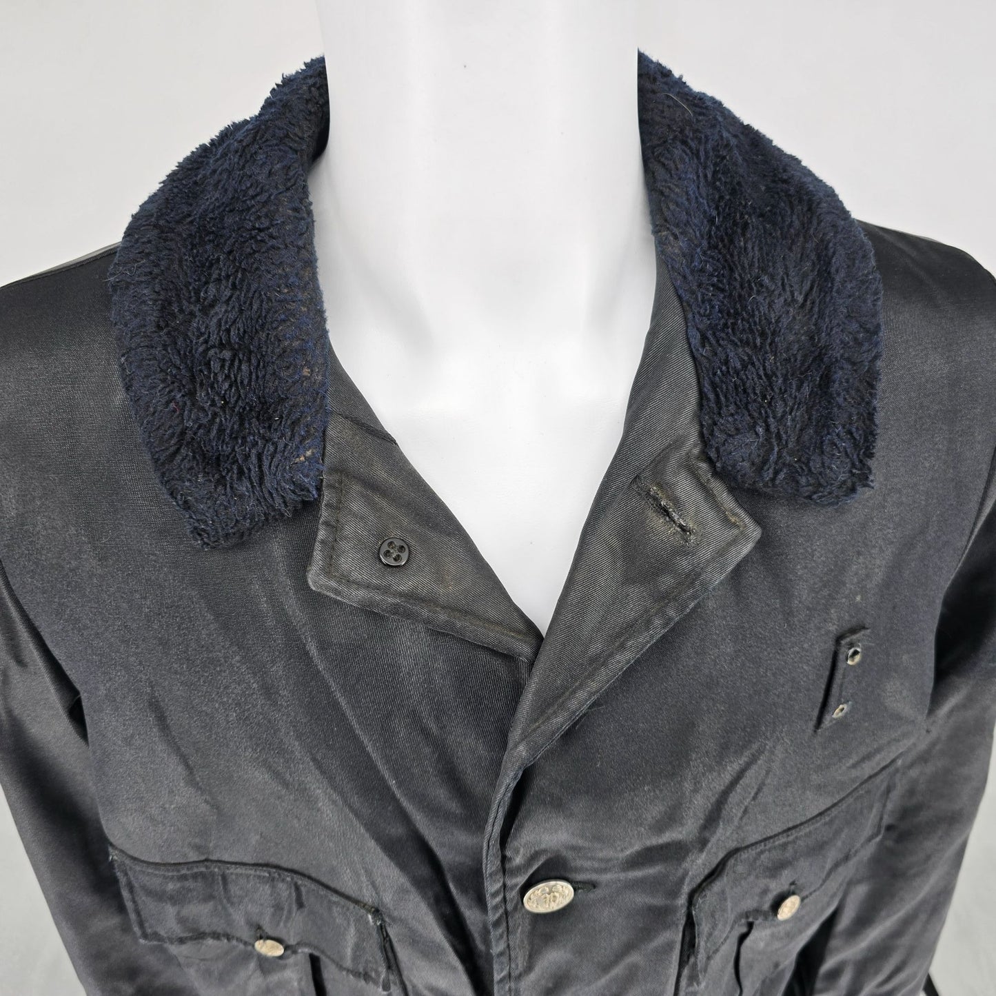Vintage 1970s Super Chief Workwear Talon Zipper Sherpa Collar Bomber Jacket (M)