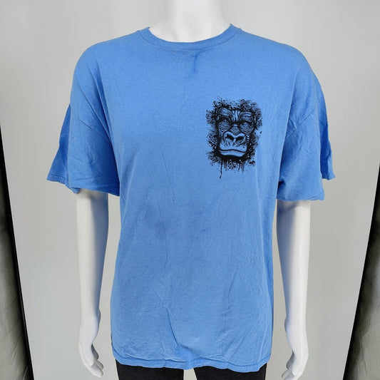 Gildan Heavy Cotton Gorilla Face Front and Back T-Shirt (2XL) *FLAW*