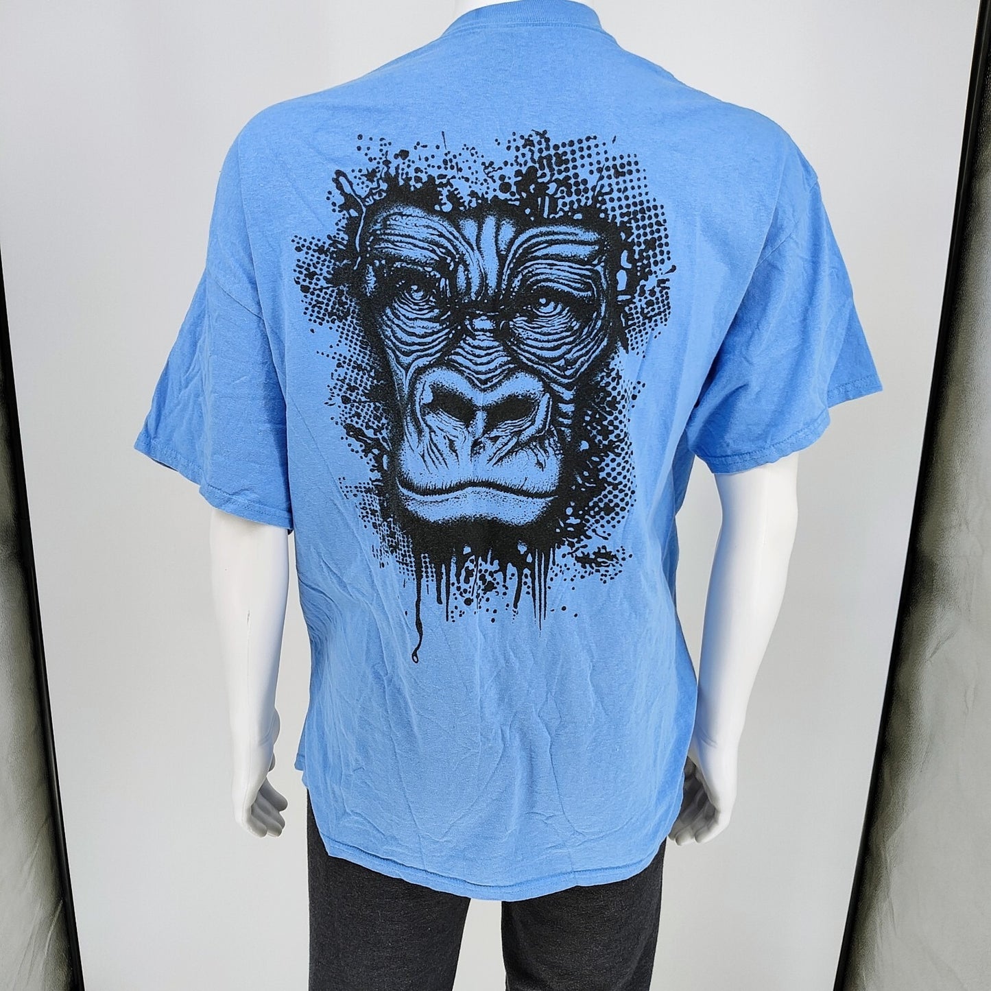 Gildan Heavy Cotton Gorilla Face Front and Back T-Shirt (2XL) *FLAW*
