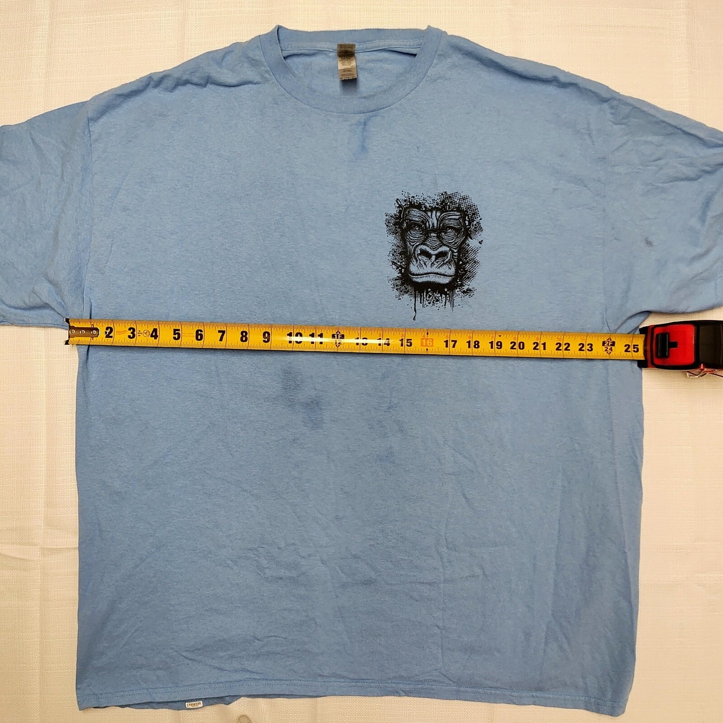 Gildan Heavy Cotton Gorilla Face Front and Back T-Shirt (2XL) *FLAW*