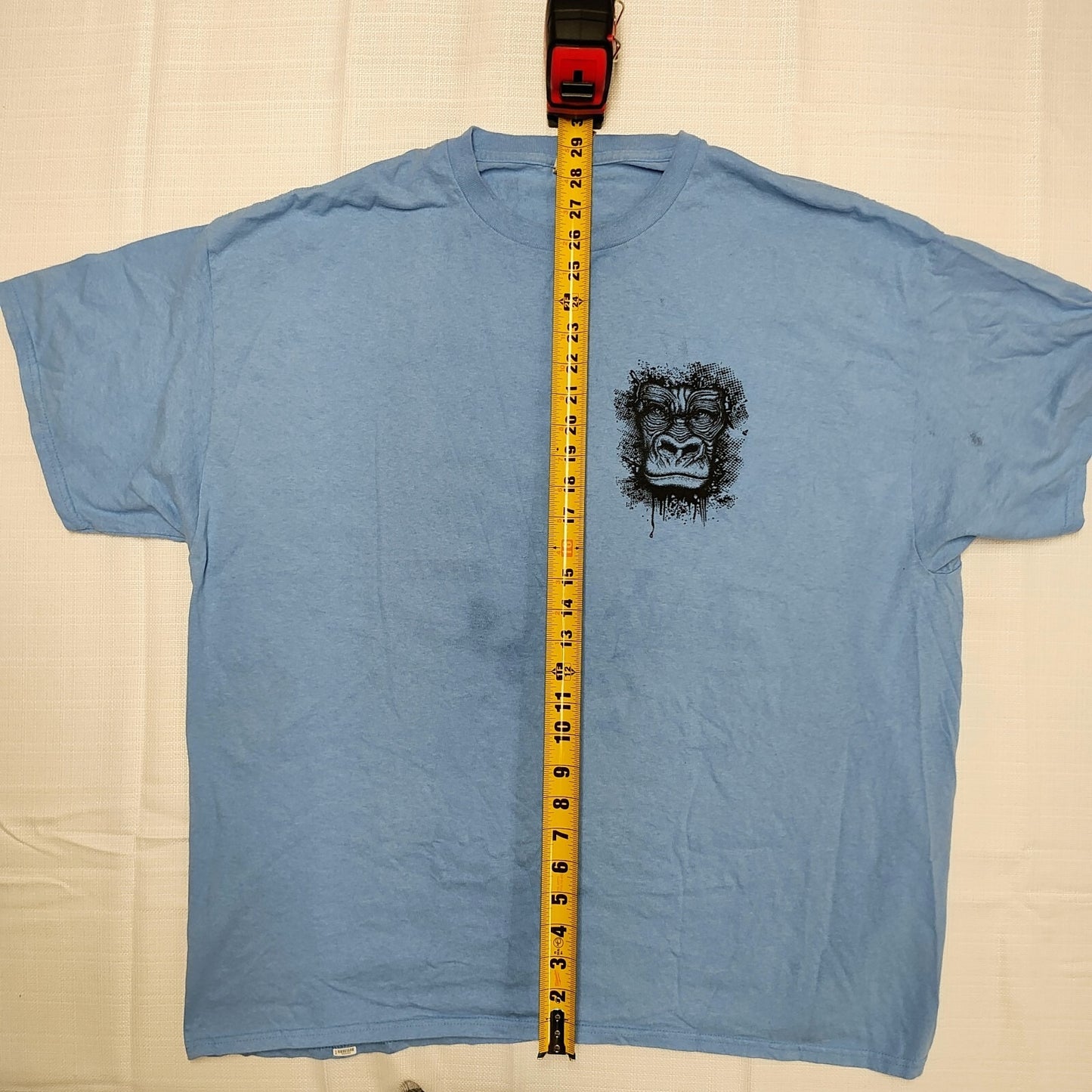 Gildan Heavy Cotton Gorilla Face Front and Back T-Shirt (2XL) *FLAW*