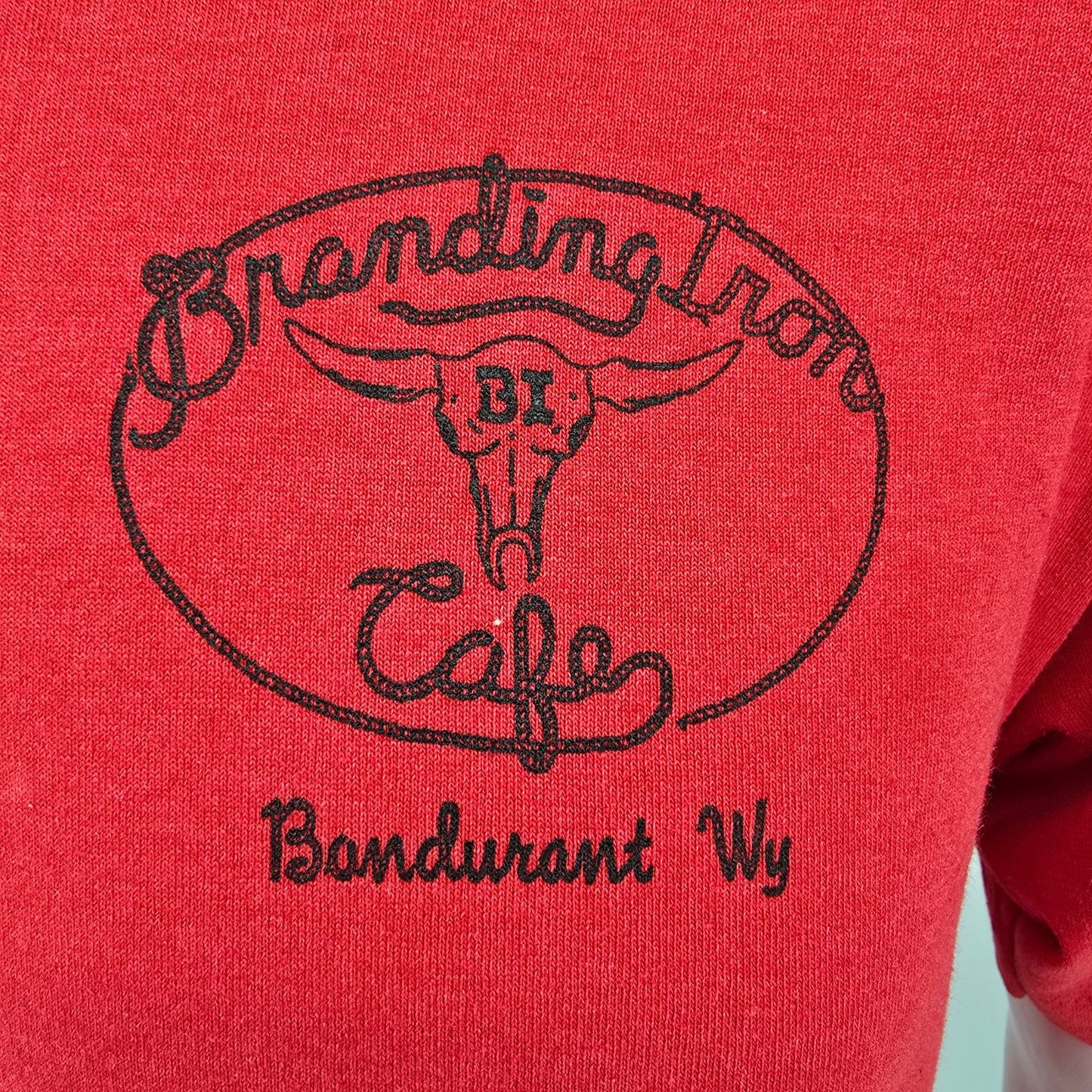 Vintage 1990s Branding Iron Cafe Bondurant Wyoming Julie Hagen Art T-Shirt (M/L)