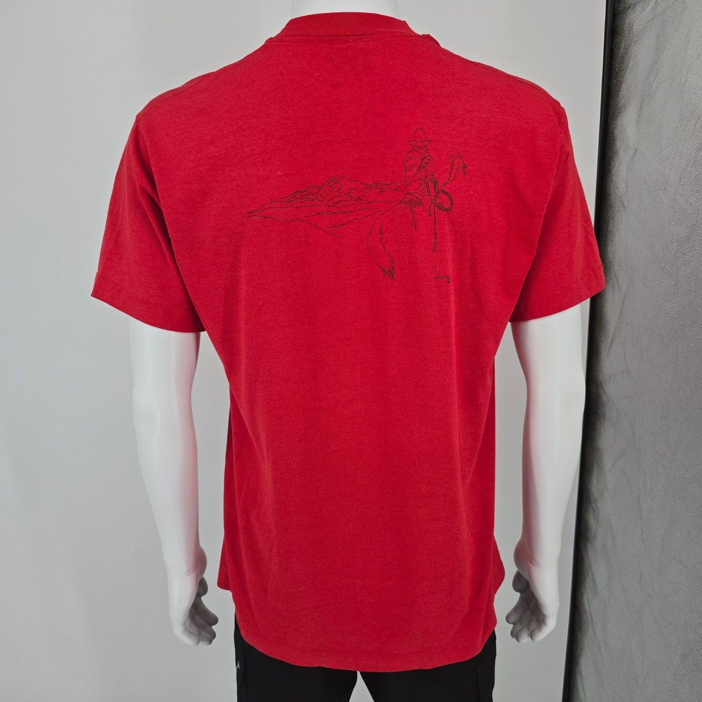 Vintage 1990s Branding Iron Cafe Bondurant Wyoming Julie Hagen Art T-Shirt (M/L)