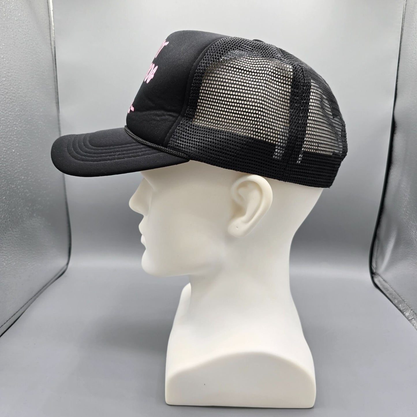 I Shot The Dog DOGZ Bar and Grill Pink Leopard Print Logo Black Trucker Hat