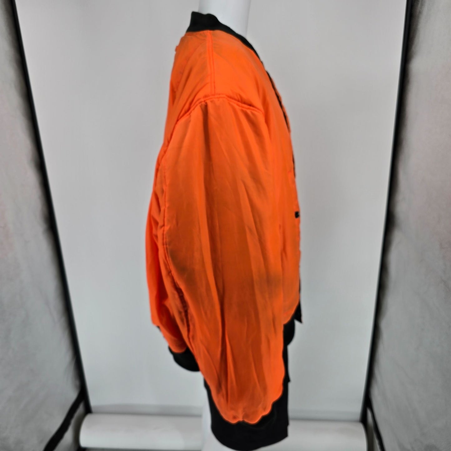 Vintage 1990s TRU-SPEC MA-1 Reversible Black/Orange Flight Bomber Jacket (3XL)