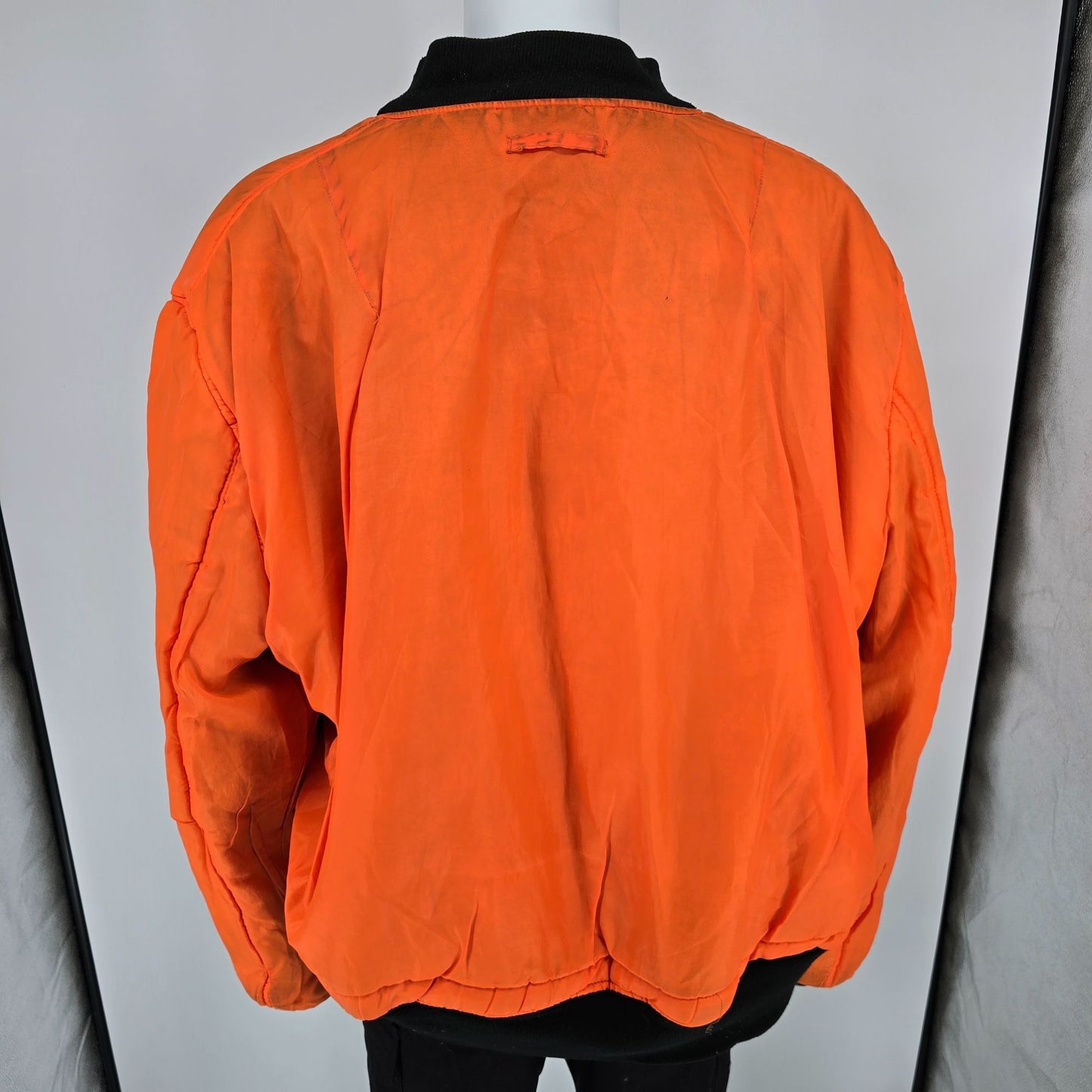 Vintage 1990s TRU-SPEC MA-1 Reversible Black/Orange Flight Bomber Jacket (3XL)