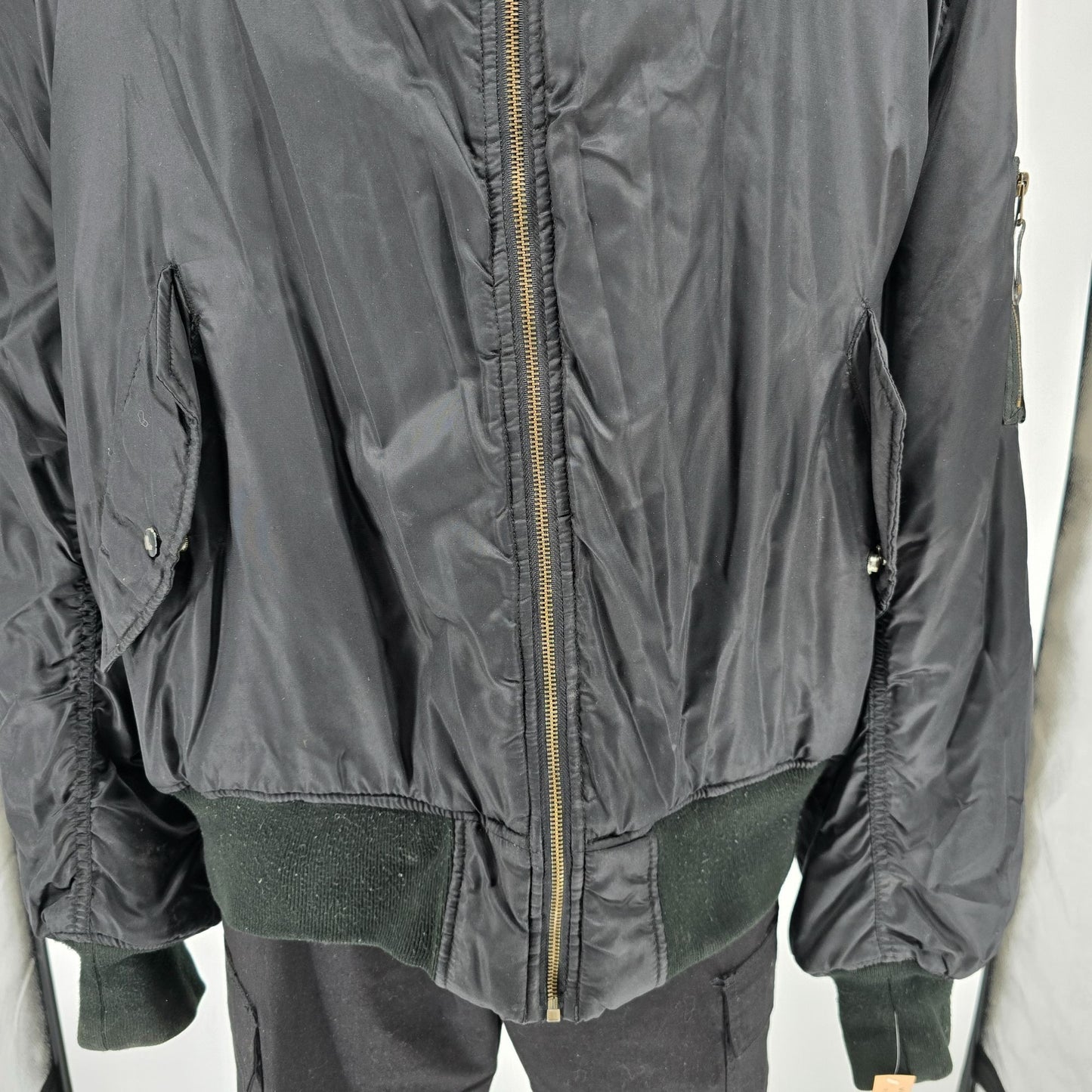 Vintage 1990s TRU-SPEC MA-1 Reversible Black/Orange Flight Bomber Jacket (3XL)