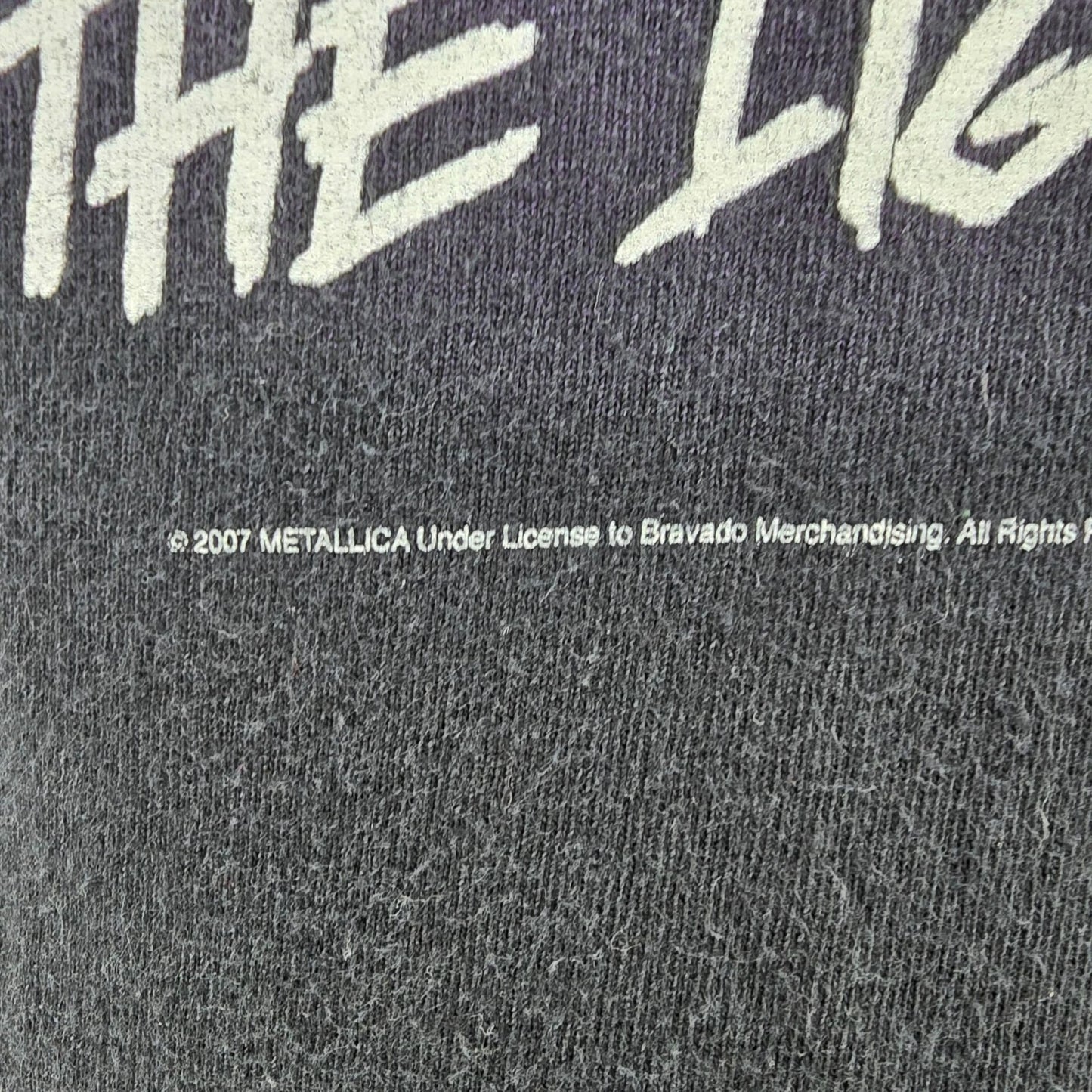 2000s Alstyle Black Metallica Ride the Lightning Graphic Band T-Shirt (Small)