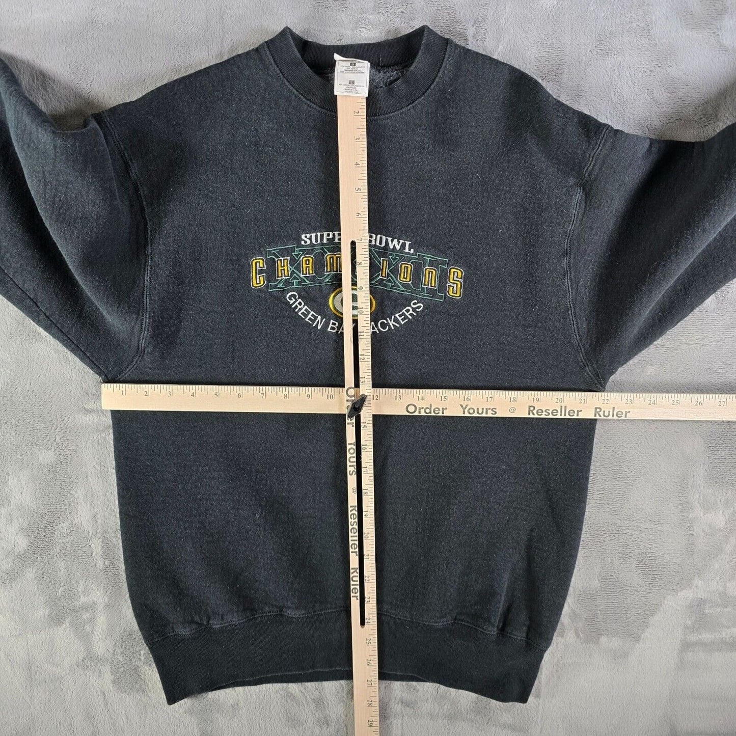 Vintage 1997 Green Bay Packers Super Bowl XXXI Champions Black Sweatshirt (L)