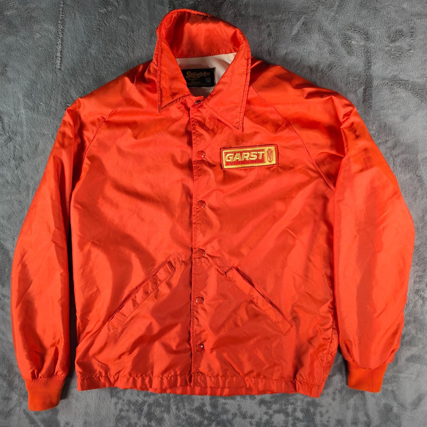 Vintage 1970s Swingster Garst Seed Company Nylon Windbreaker Jacket (M)