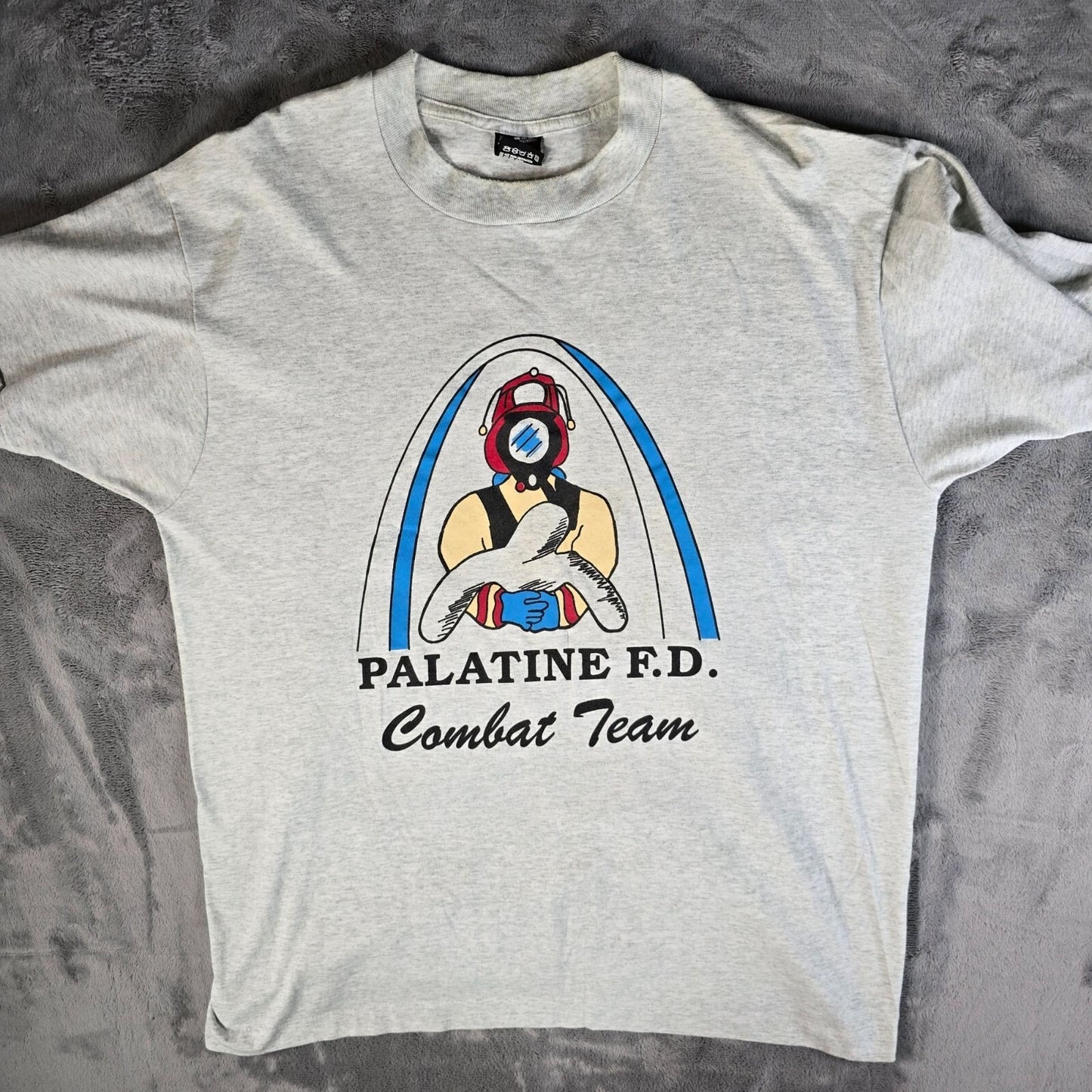 Vintage 1990s Palatine Fire Department Firefighters Combat Team T-Shirt (XL)