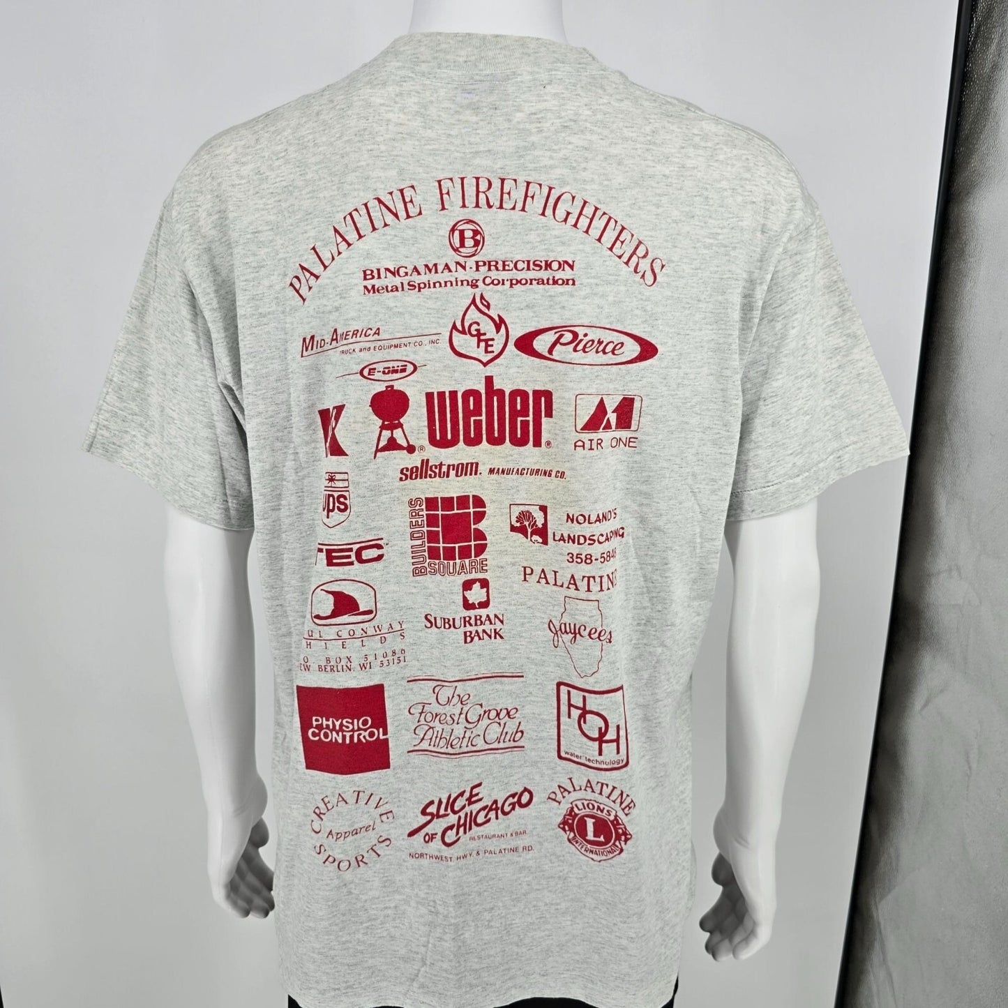 Vintage 1990s Palatine Fire Department Firefighters Combat Team T-Shirt (XL)