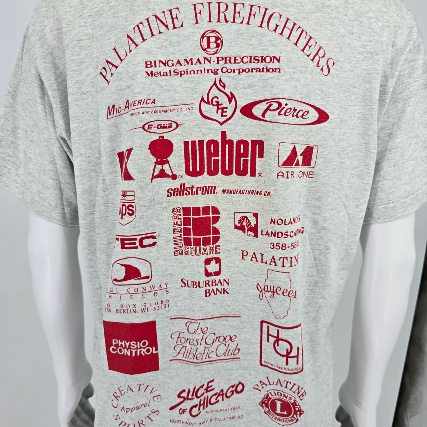 Vintage 1990s Palatine Fire Department Firefighters Combat Team T-Shirt (XL)