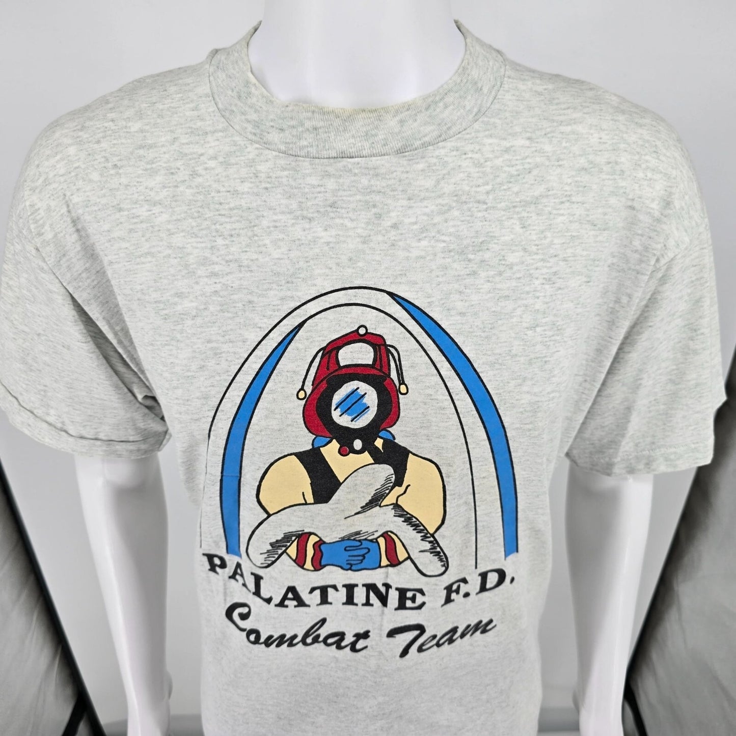 Vintage 1990s Palatine Fire Department Firefighters Combat Team T-Shirt (XL)