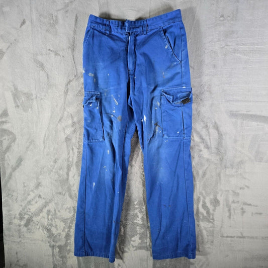 2011 Thrashed Molinel France Mens Blue Painter' s Workwear Cargo Pants (29x30)