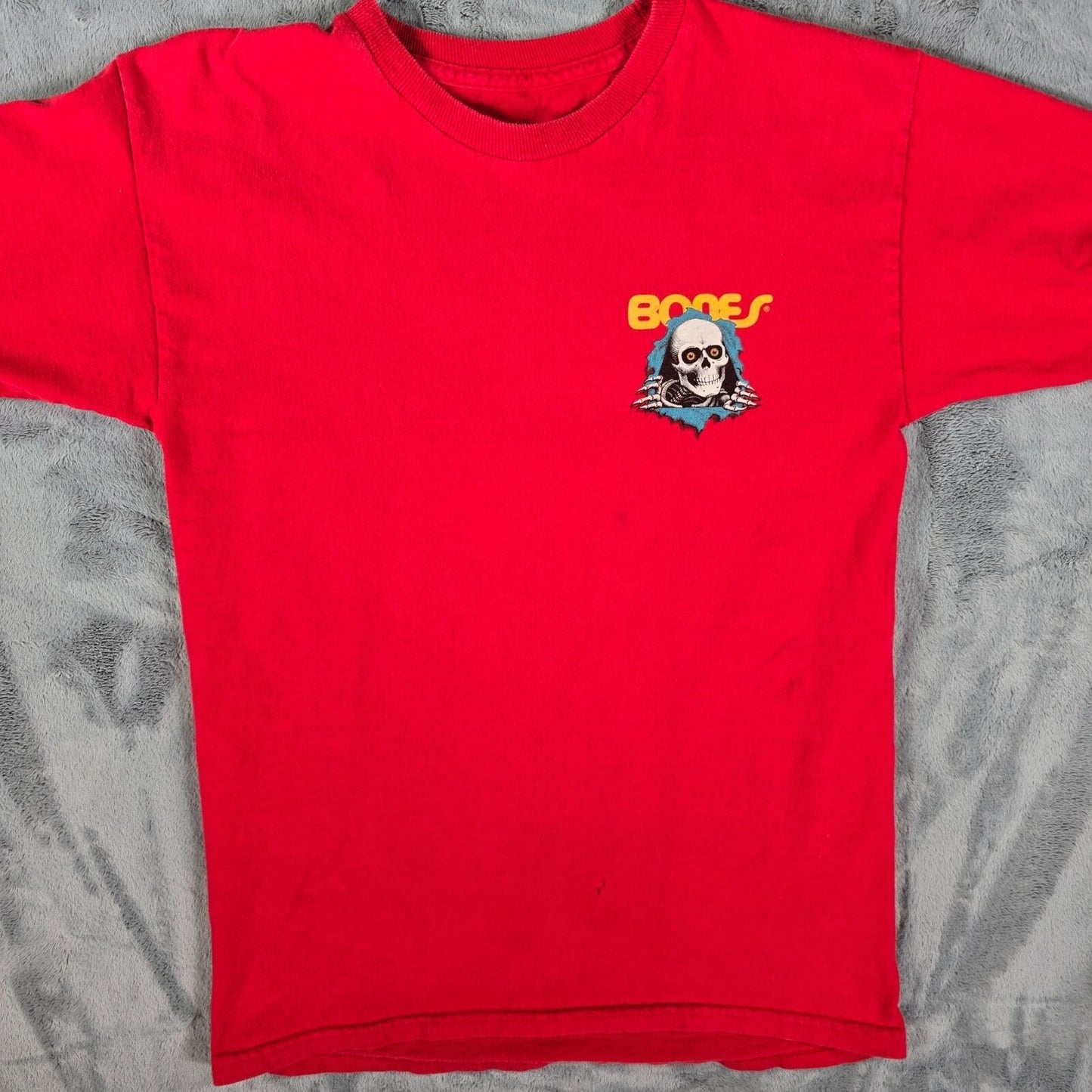 Powell Peralta Bones Ripper Skateboarding Red Graphic T-Shirt (S) *Flaws