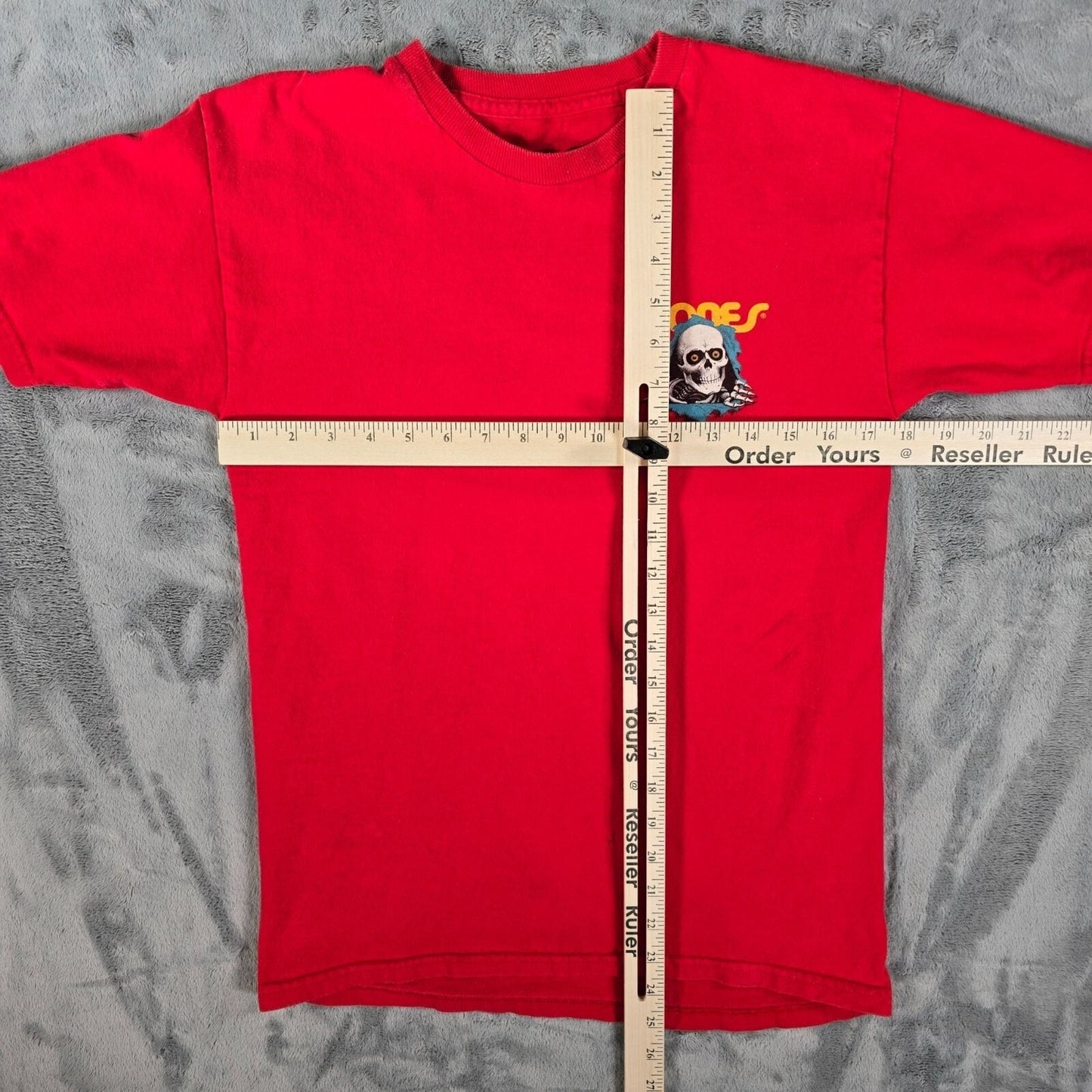 Powell Peralta Bones Ripper Skateboarding Red Graphic T-Shirt (S) *Flaws