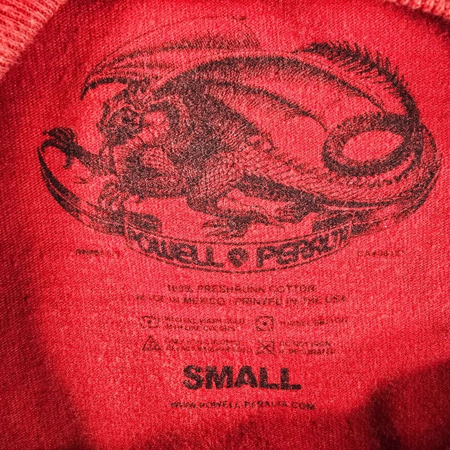 Powell Peralta Bones Ripper Skateboarding Red Graphic T-Shirt (S) *Flaws