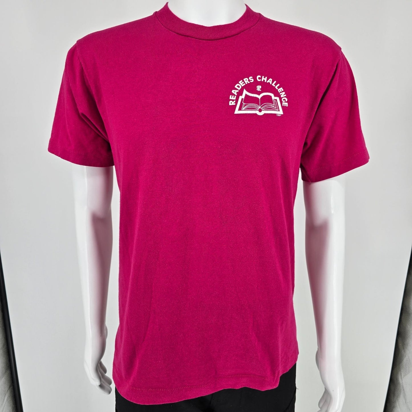 Vintage 1990s Screen Stars Best Pink Readers Challenge 1991 T-Shirt (M)
