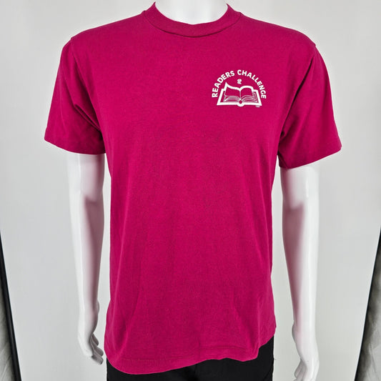 Vintage 1990s Screen Stars Best Pink Readers Challenge 1991 T-Shirt (M)