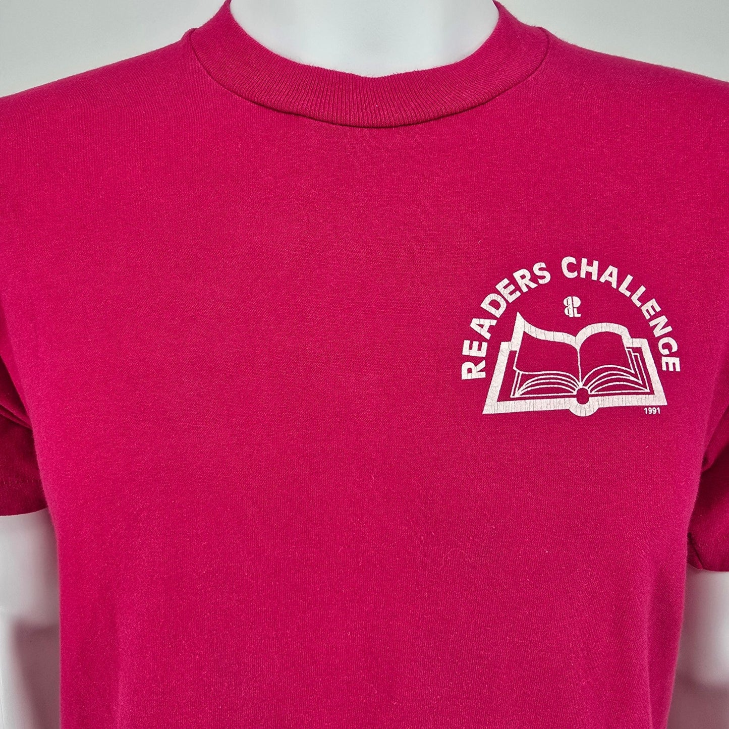 Vintage 1990s Screen Stars Best Pink Readers Challenge 1991 T-Shirt (M)