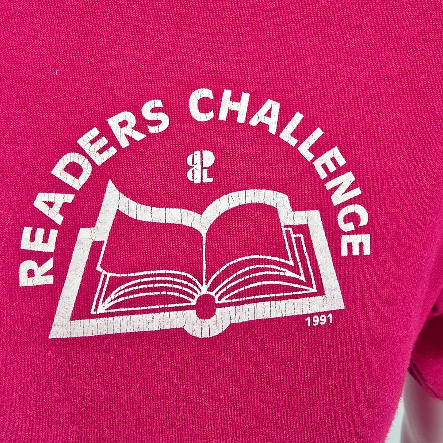 Vintage 1990s Screen Stars Best Pink Readers Challenge 1991 T-Shirt (M)