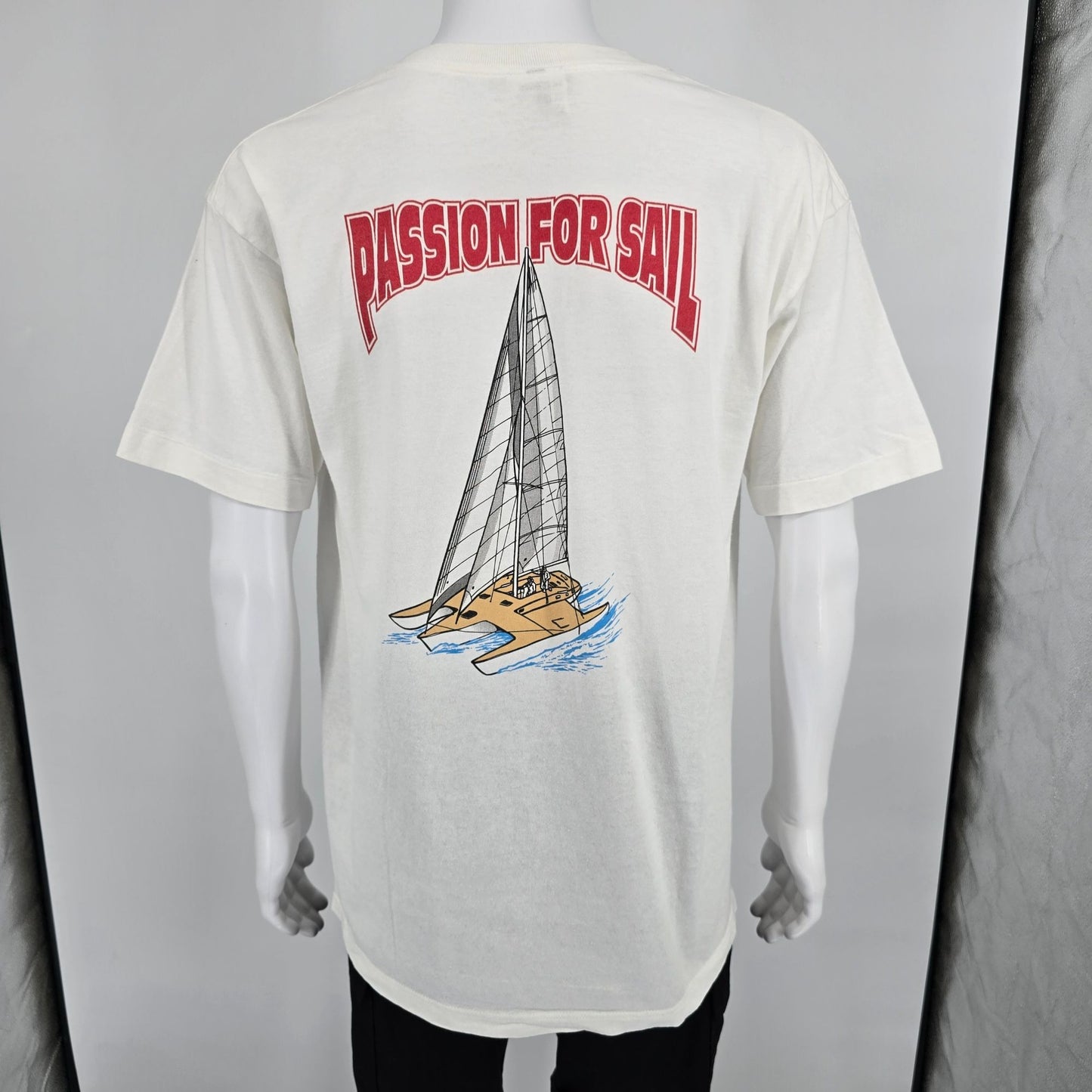 Vintage 1990s Touch of Gold Passion for Sail Sailing Charters T-Shirt (L)