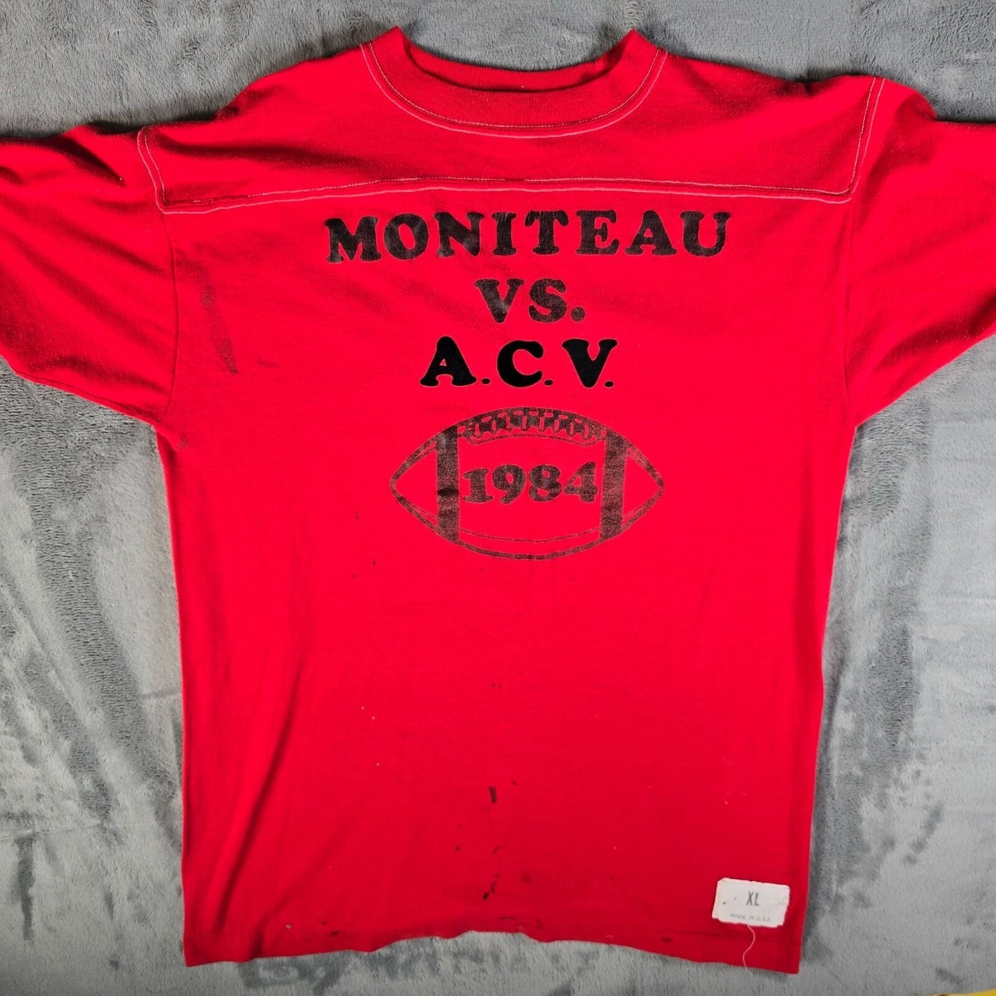 Vintage 1984 Moniteau A.C.V. Offensive Player of the Week Football T-Shirt (L)