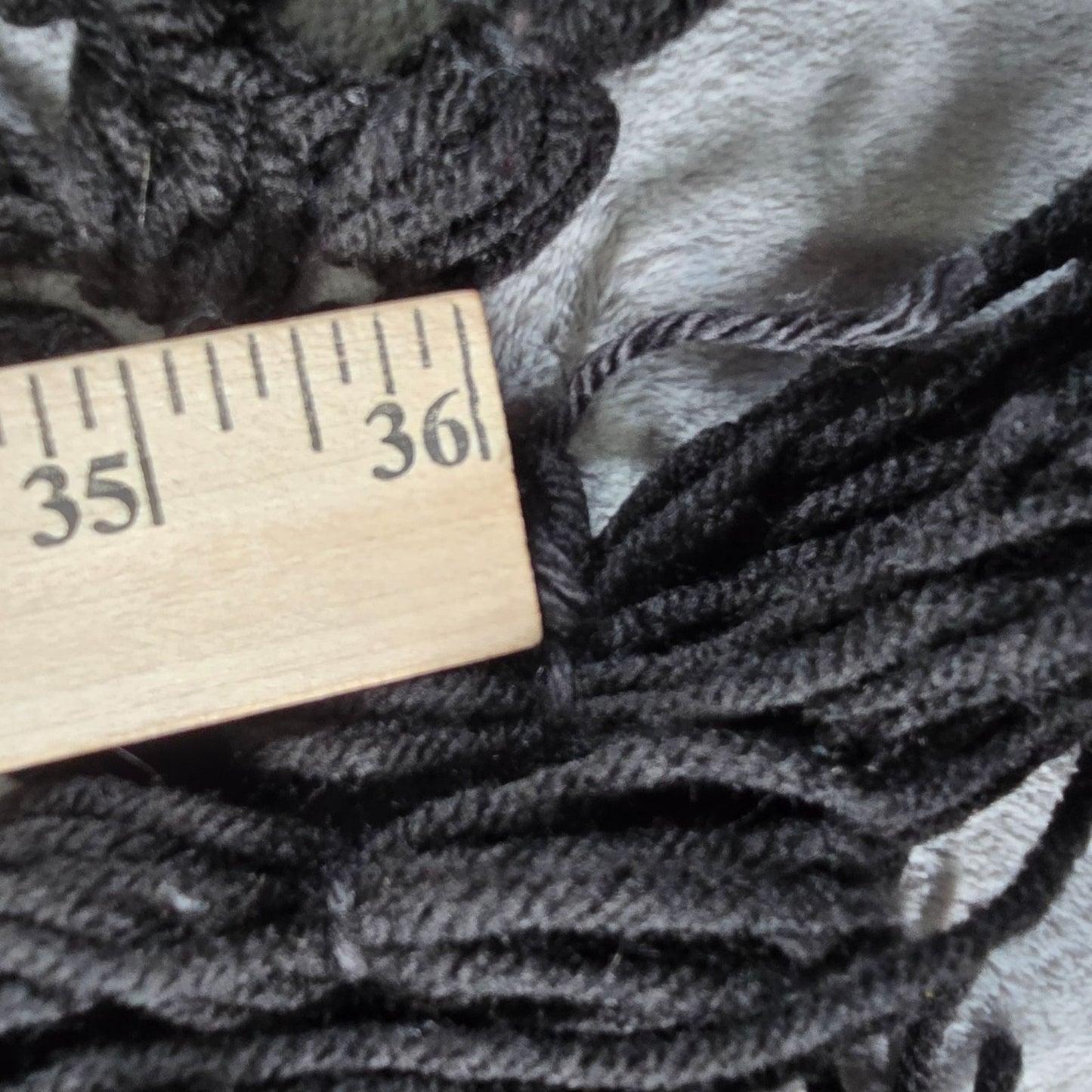 Vintage 1970s Handmade Black/Cream Boho Hippie Fringe Crochet Shawl (One Size)