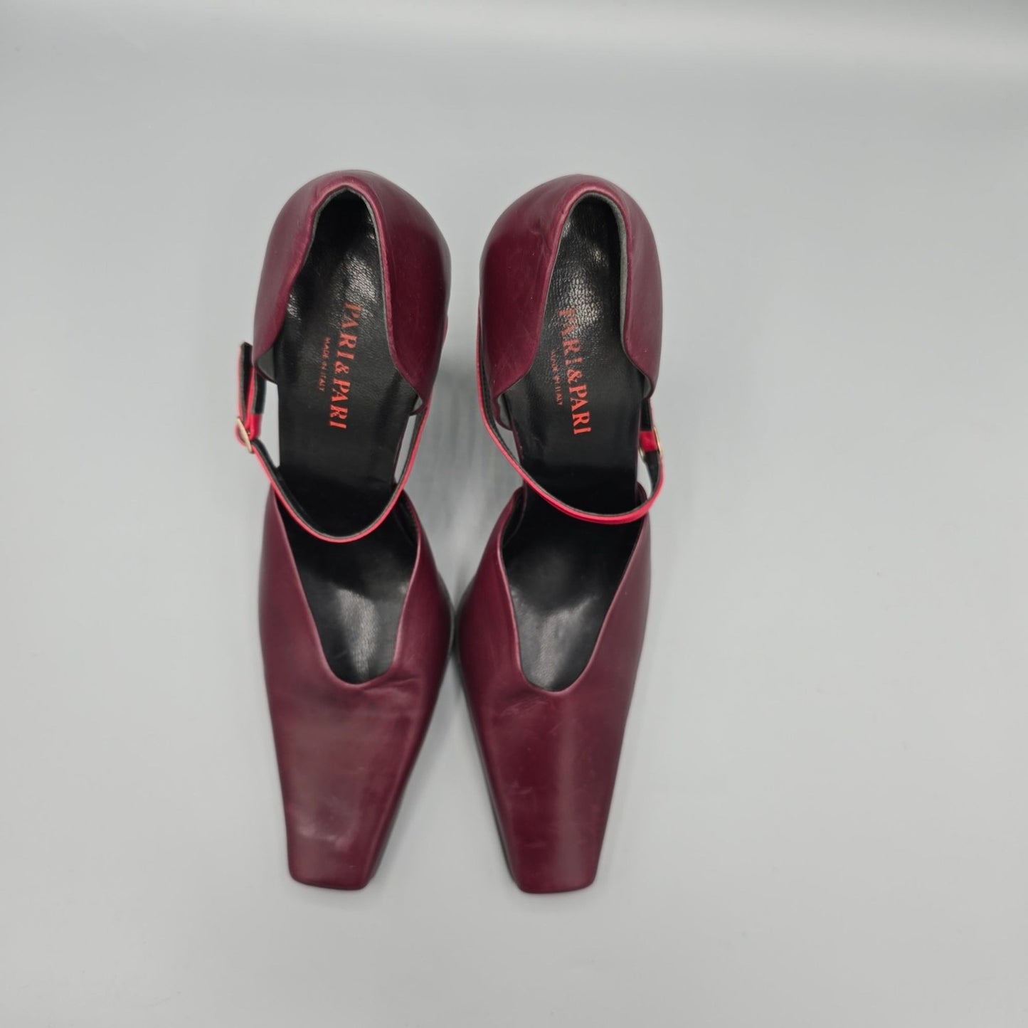 Vintage Deadstock Y2K Pari & Pari Bordeaux Instep-Strap Pumps (EU 37/ US 6.5)