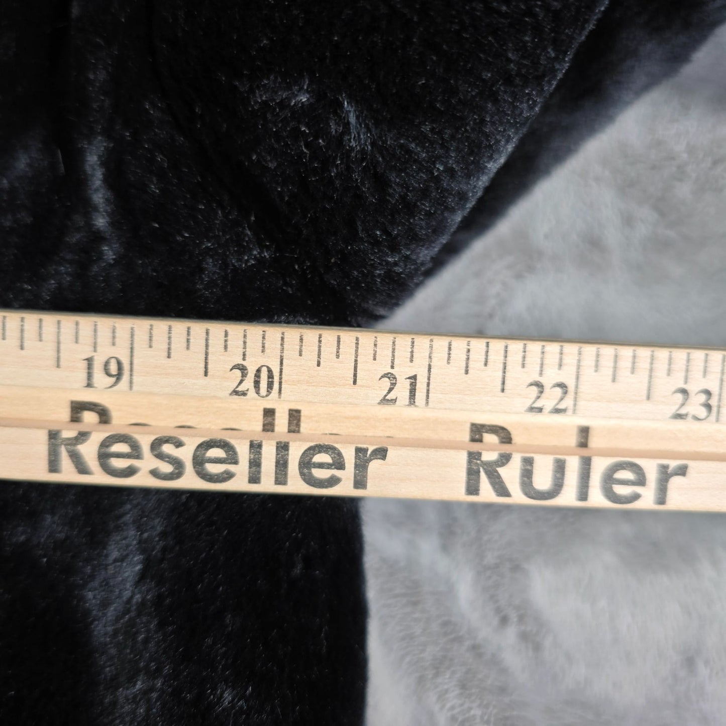 Vintage 1960s Black Faux Fur Double-Breasted Jewel Button Coat (M/L)