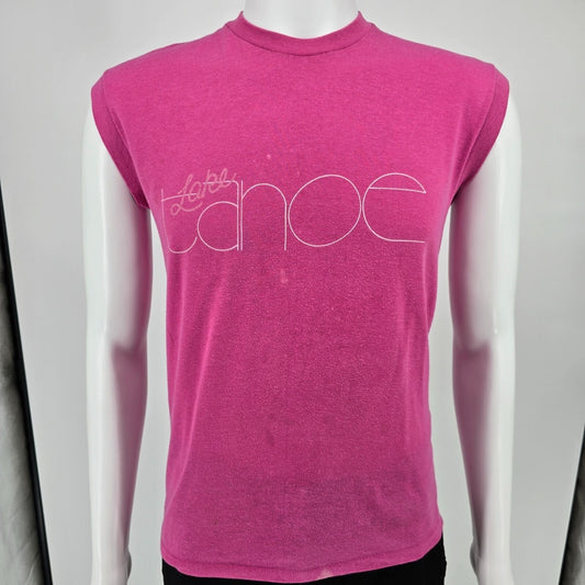 Vintage 1980s Lake Tourist Tahoe Pink Sleeveless Muscle Tank Top (Small)