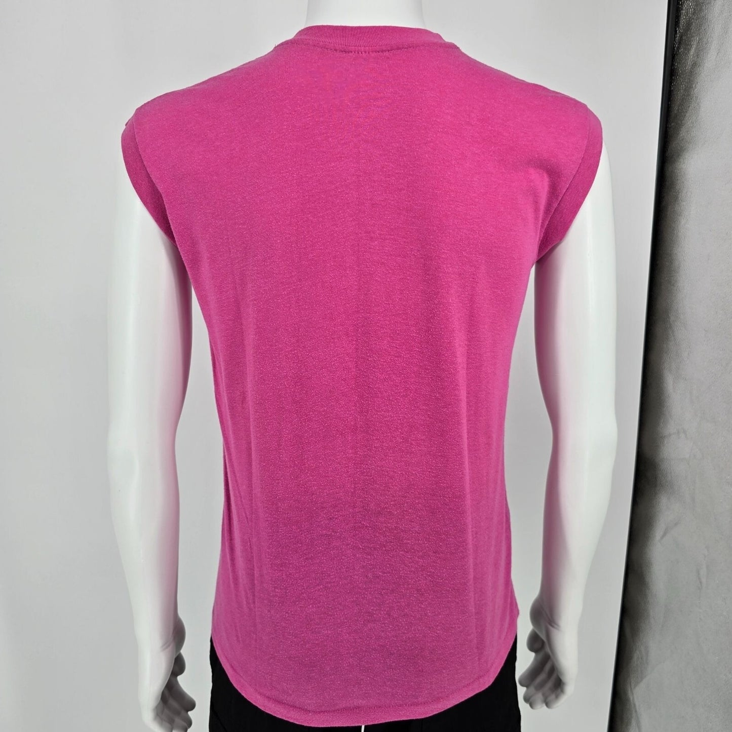 Vintage 1980s Lake Tourist Tahoe Pink Sleeveless Muscle Tank Top (Small)