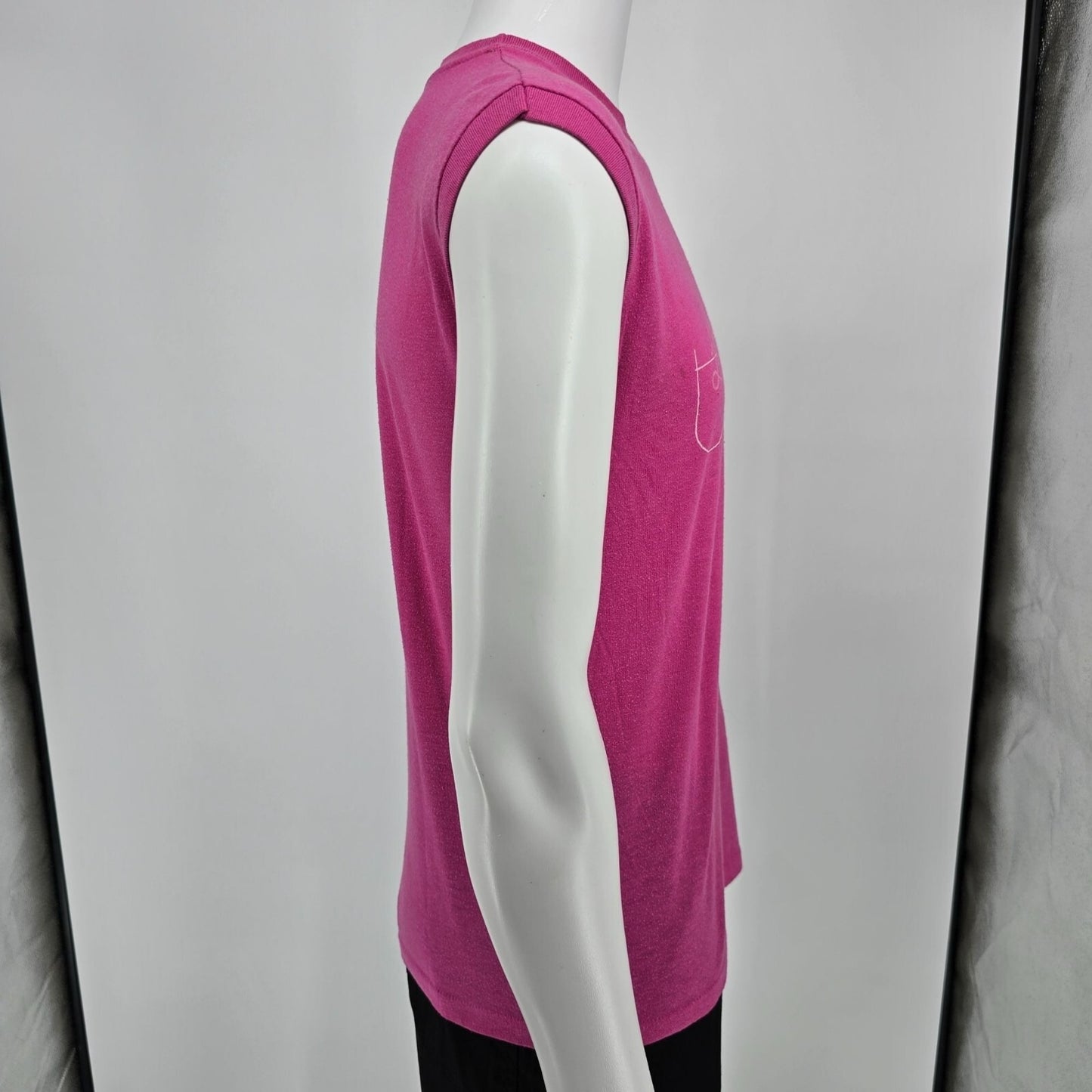 Vintage 1980s Lake Tourist Tahoe Pink Sleeveless Muscle Tank Top (Small)