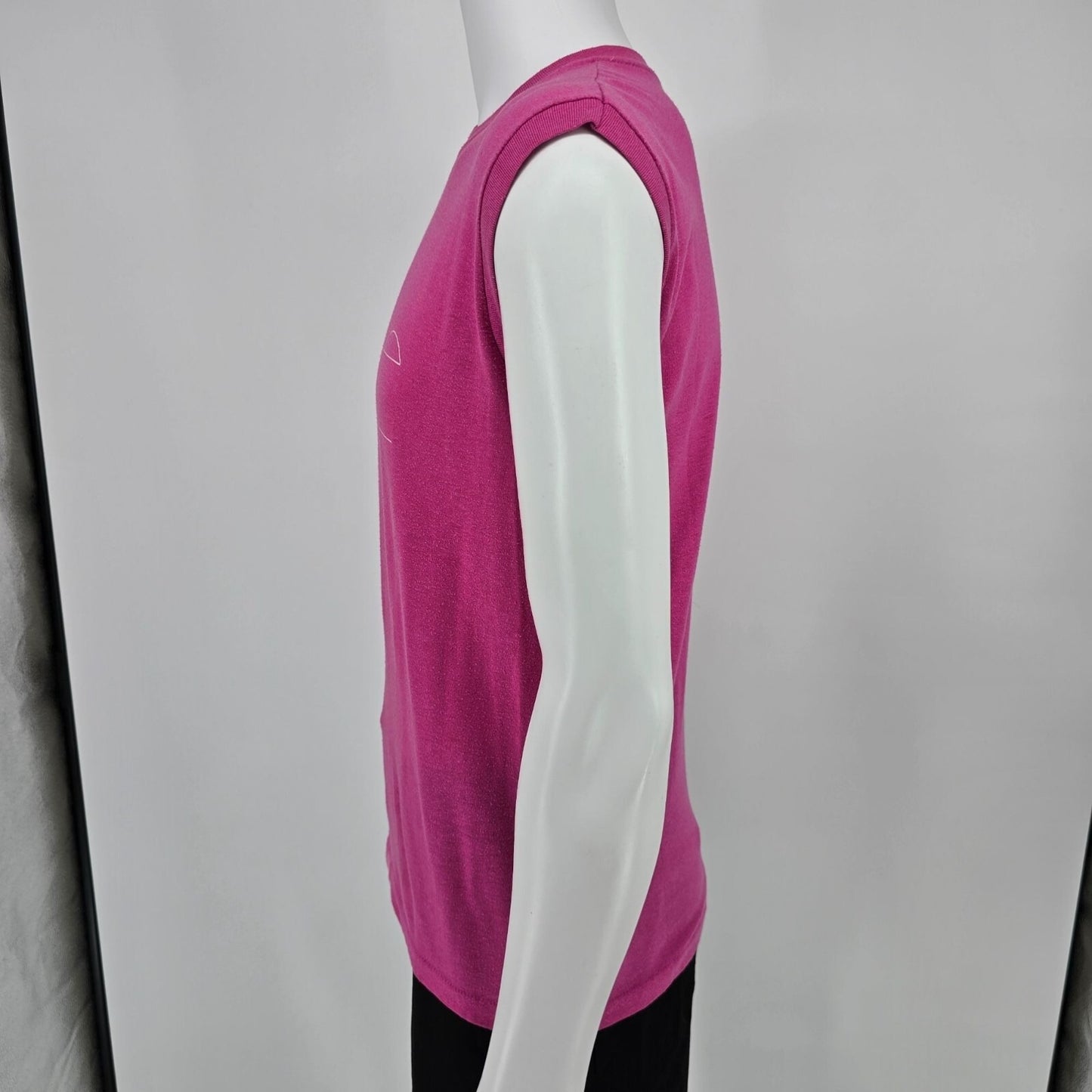 Vintage 1980s Lake Tourist Tahoe Pink Sleeveless Muscle Tank Top (Small)